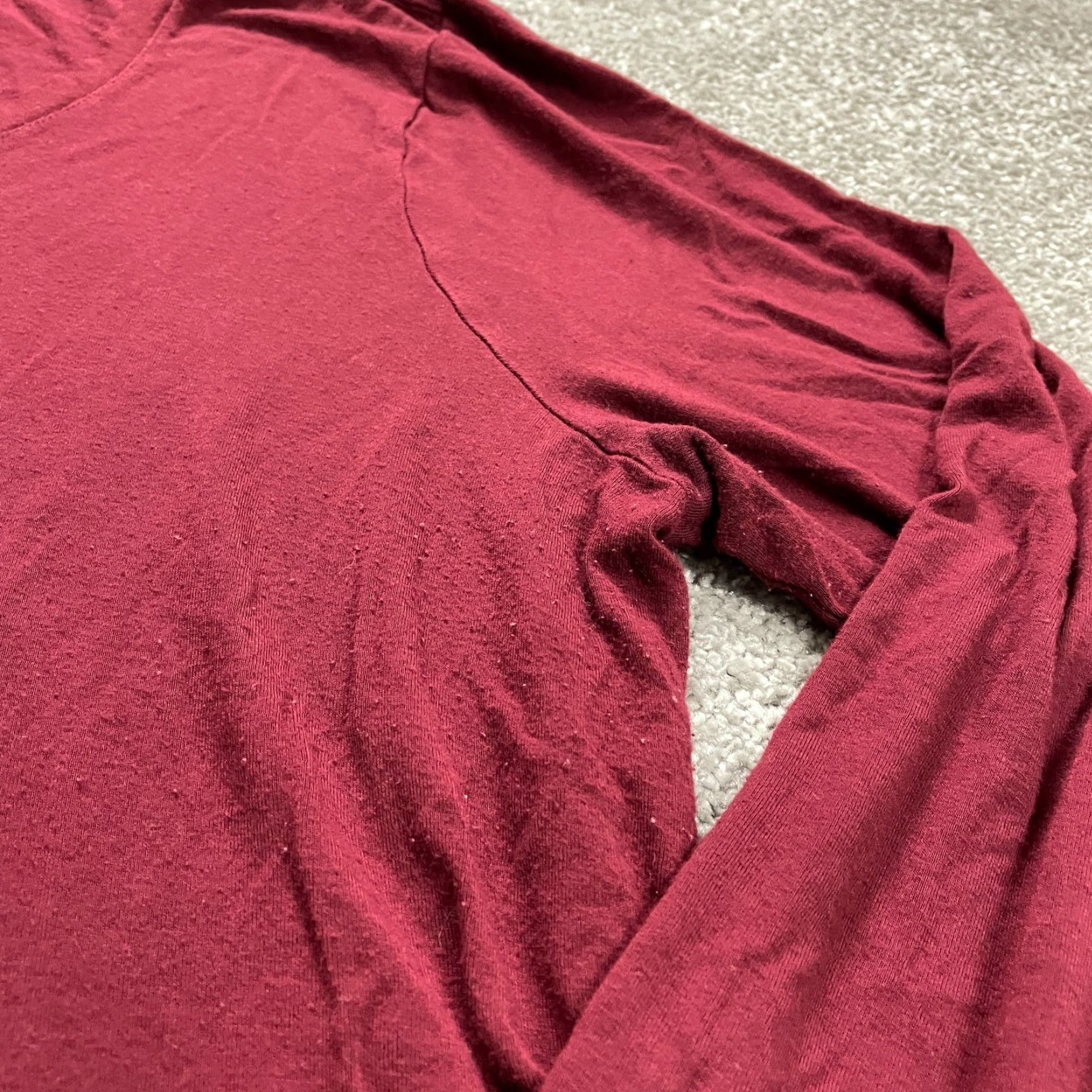 Vintage VINTAGE? No — Actually A Glow Maternity Blouse Shirt Womens 2XL Red Round Neck Long Sleeve Knit Rayon Spandex Casual Classic Worldwide Womens Size XXL / US 16-18 / IT 52-54 - 4 Thumbnail