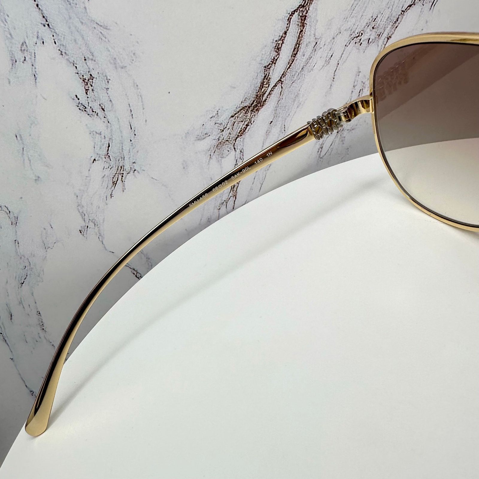 Miu Miu New MIU MIU Sunglasses Gold Brown Gradient Metal Aviator Size ONE SIZE - 15 Thumbnail