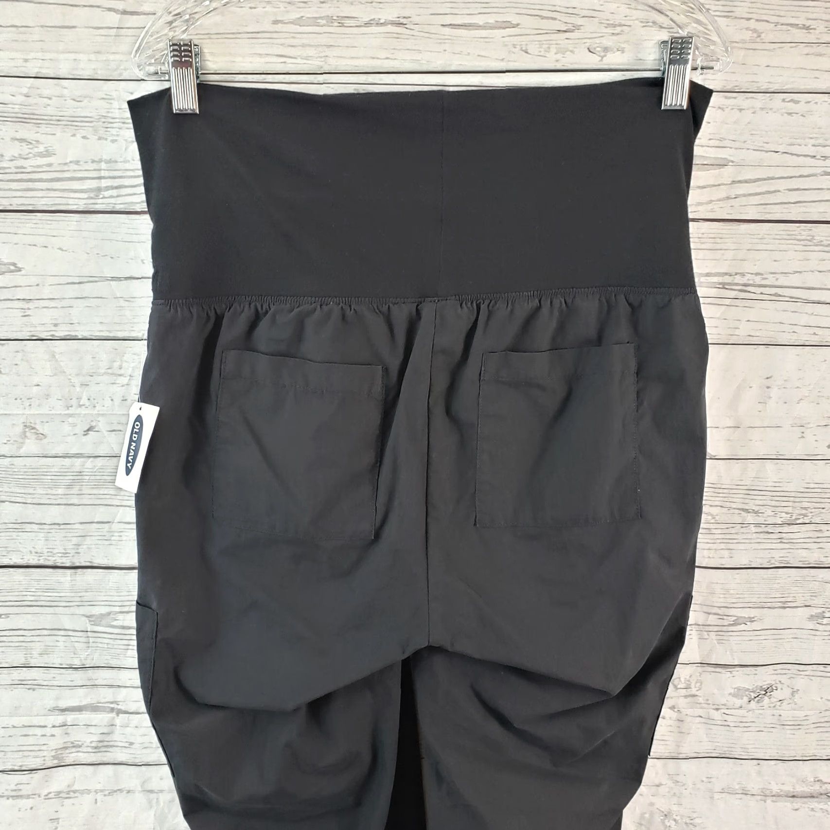 Old Navy Old Navy Womens Maternity Pants Sz Small Black Tapered Drawstring Pull On Size 28" / US 6 / IT 42 - 4 Thumbnail