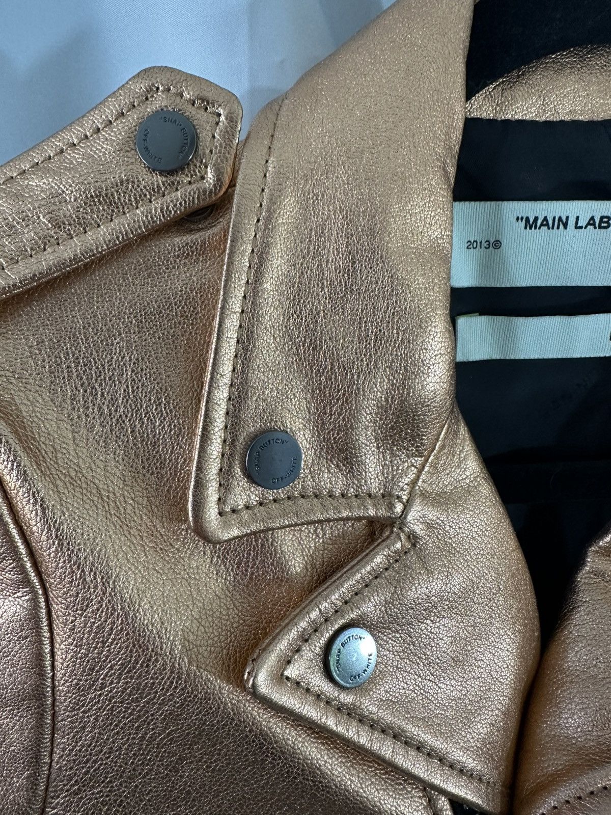 Off-White OFF-WHITE GOLD BIKER JACKET ARROWS Size S / US 4 / IT 40 - 4 Thumbnail