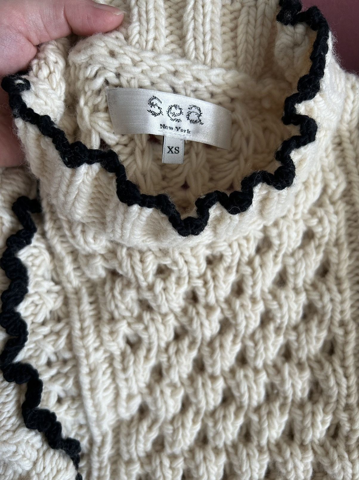 Sea New York Sea New York fisherman hand crochet puff sleeve sweater Size XS / US 0-2 / IT 36-38 - 14 Thumbnail