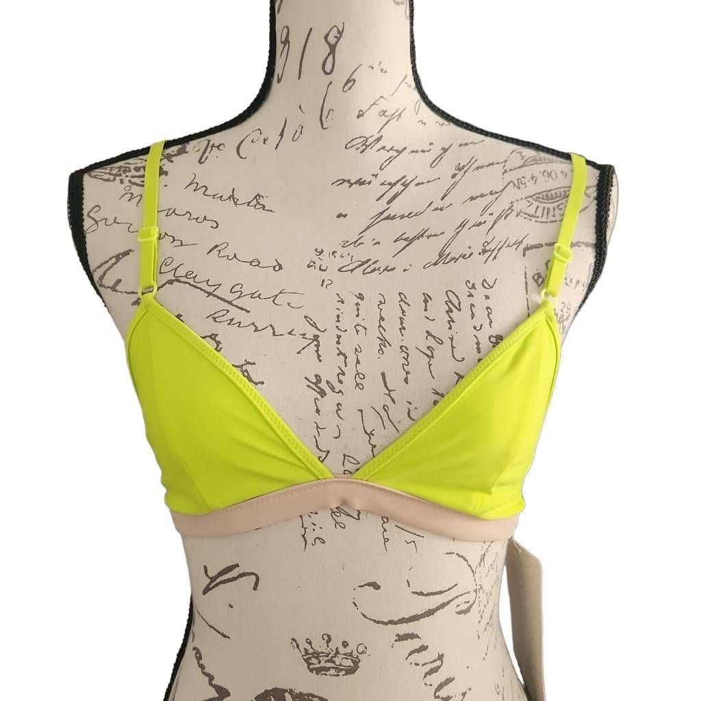 Lululemon Women's Size 8 Lemon Lime Naked Surf to Sand Triangle Bikini Top
