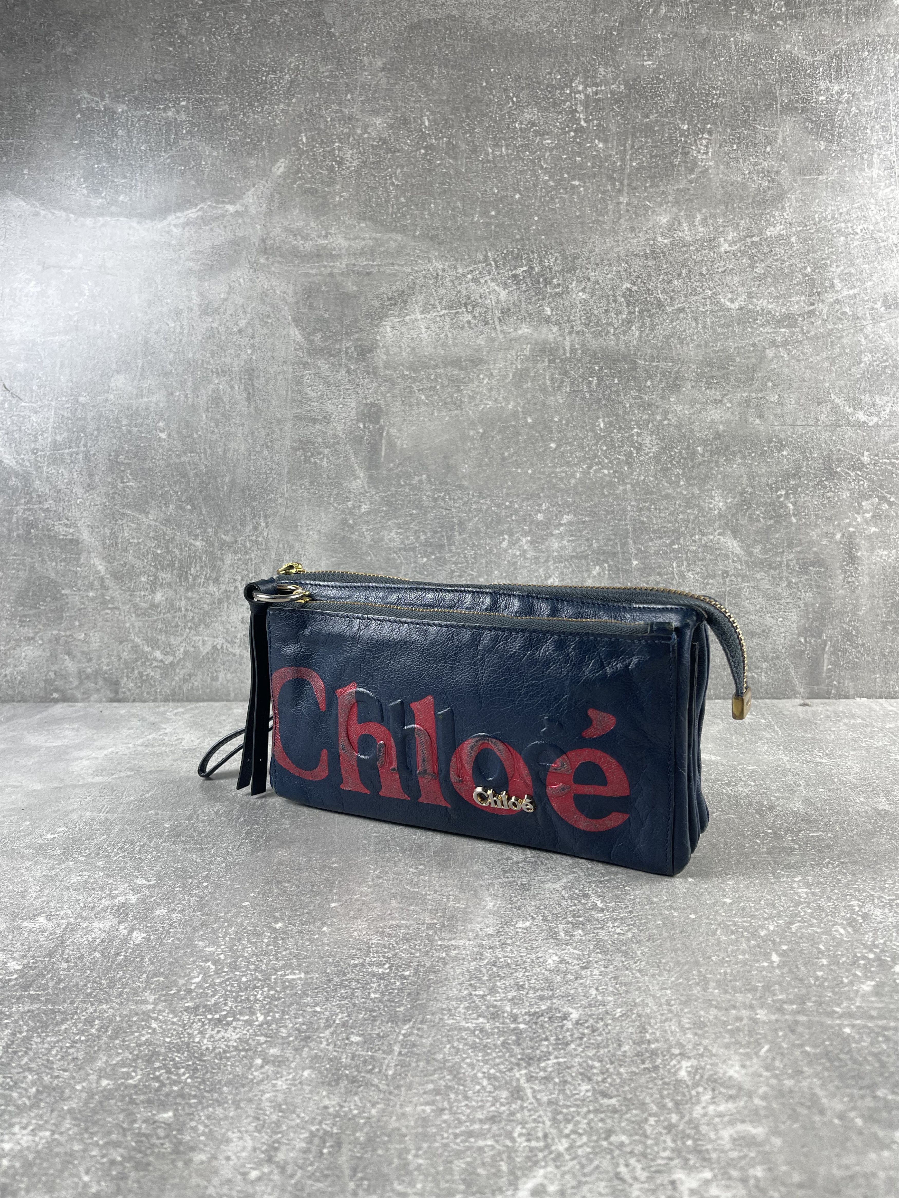 Chloe Chloe vintage 00s leather blue clutch bag wallet italy made Size ONE SIZE - 1 Thumbnail