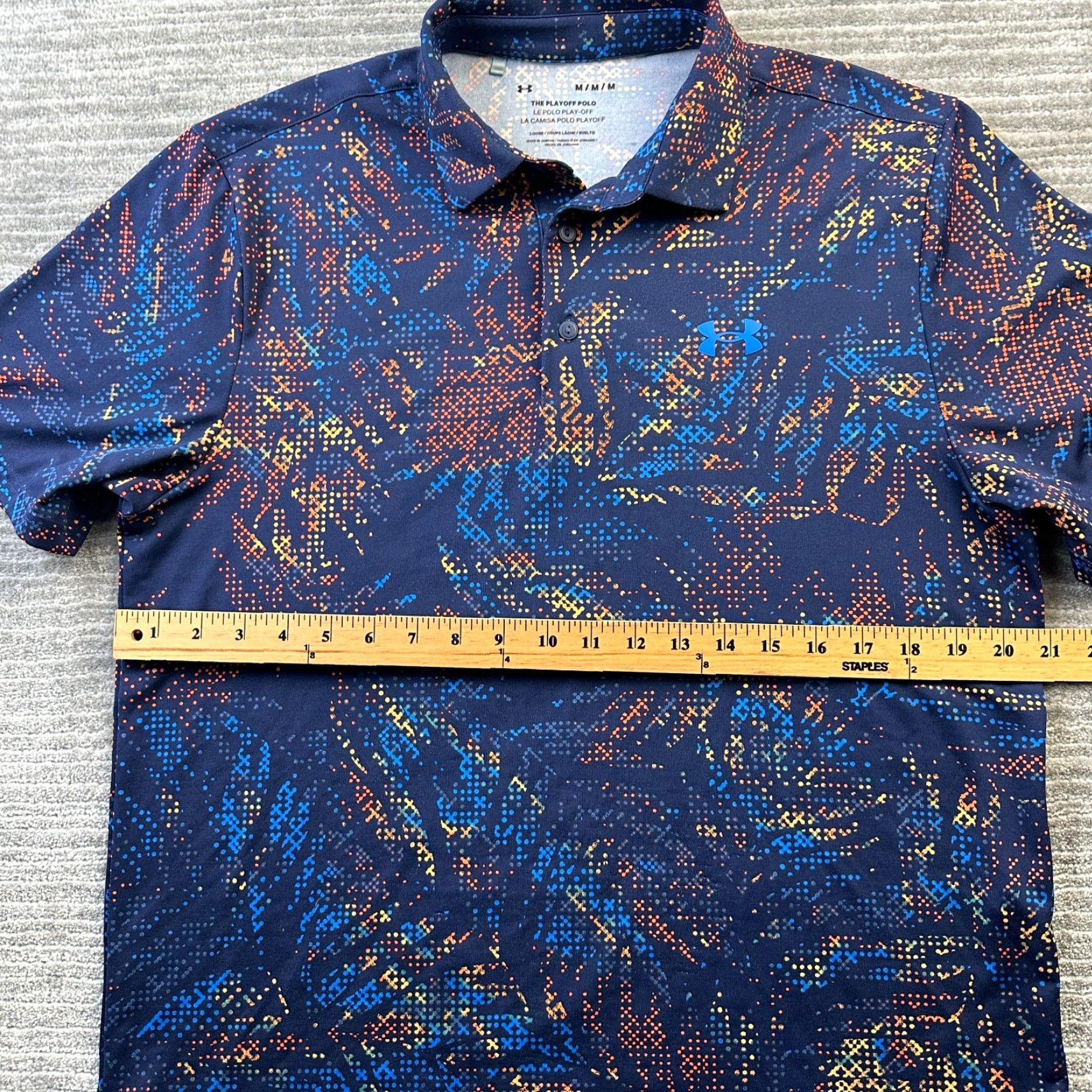 Under Armour Under Armour Polo Shirt Mens Medium Blue Golf All Over Print Playoff Printed Size US M / EU 48-50 / 2 - 6 Thumbnail