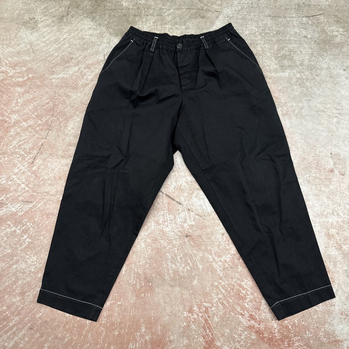 Marni Contrast Stitch Black Cotton Pants