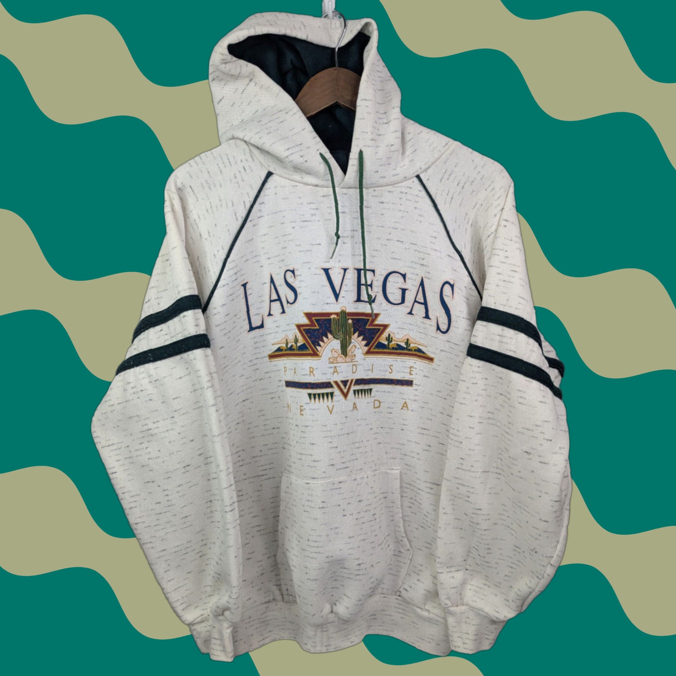 Paradise VINTAGE Pacific Style Hoodie Shirt Unisex Adults XL Ivory Logo Graphic Print Pockets USA 90s? Size US XL / EU 56 / 4 - 1 Thumbnail
