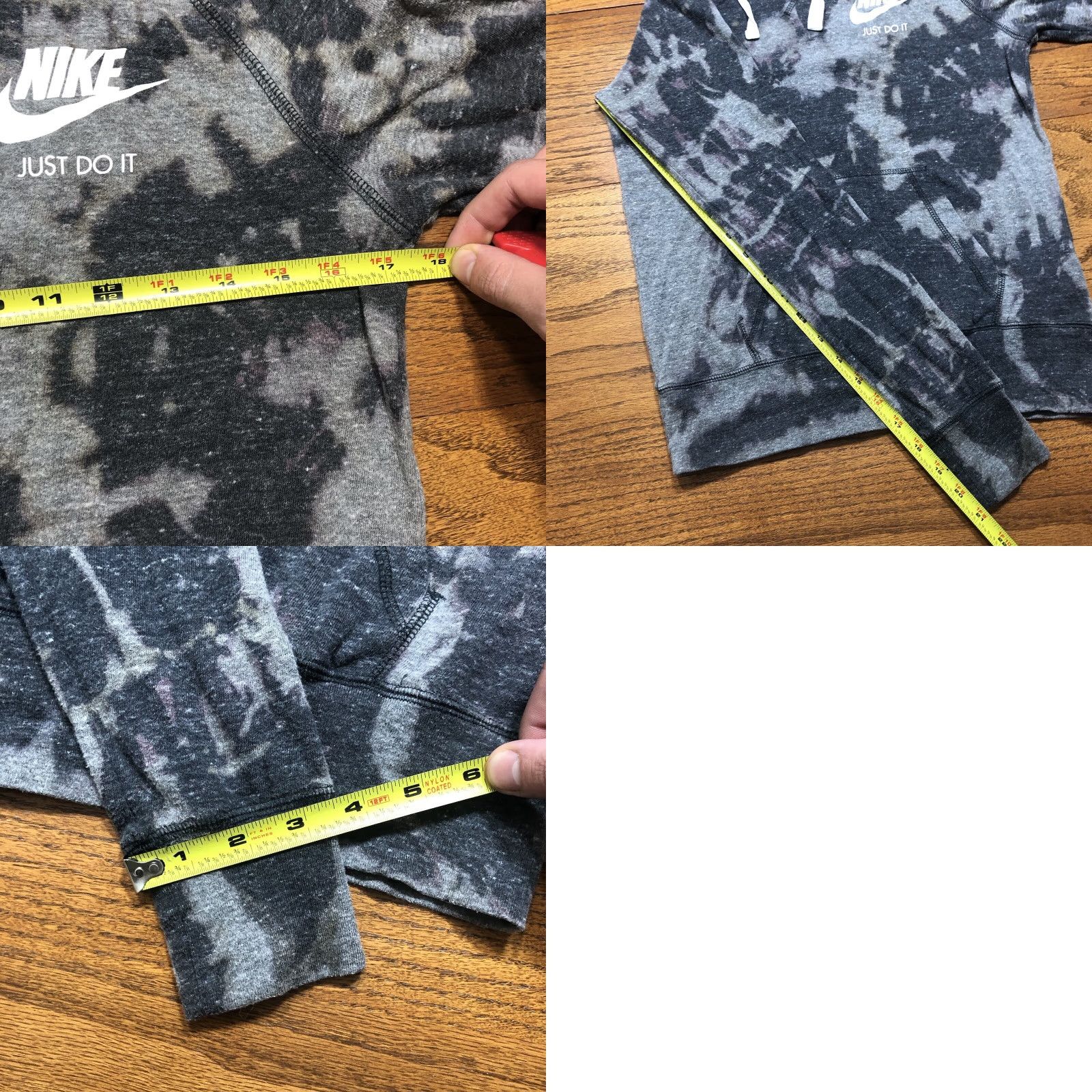 Nike Nike Womens S Hooded T-Shirt Hoodie Gray Acid Wash Tie Dye 1 Of 1 Custom Size S / US 4 / IT 40 - 8 Thumbnail