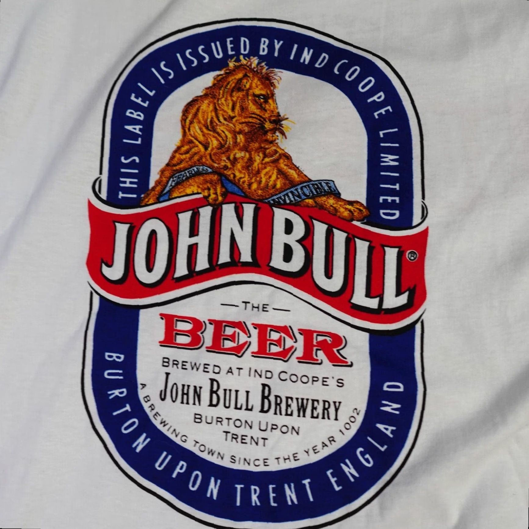 Vintage VINTAGE John Bull Beer T-shirt Short Sleeve White Double-Sided Screen Stars Old Stock Mens Medium Black? Size US M / EU 48-50 / 2 - 2 Thumbnail
