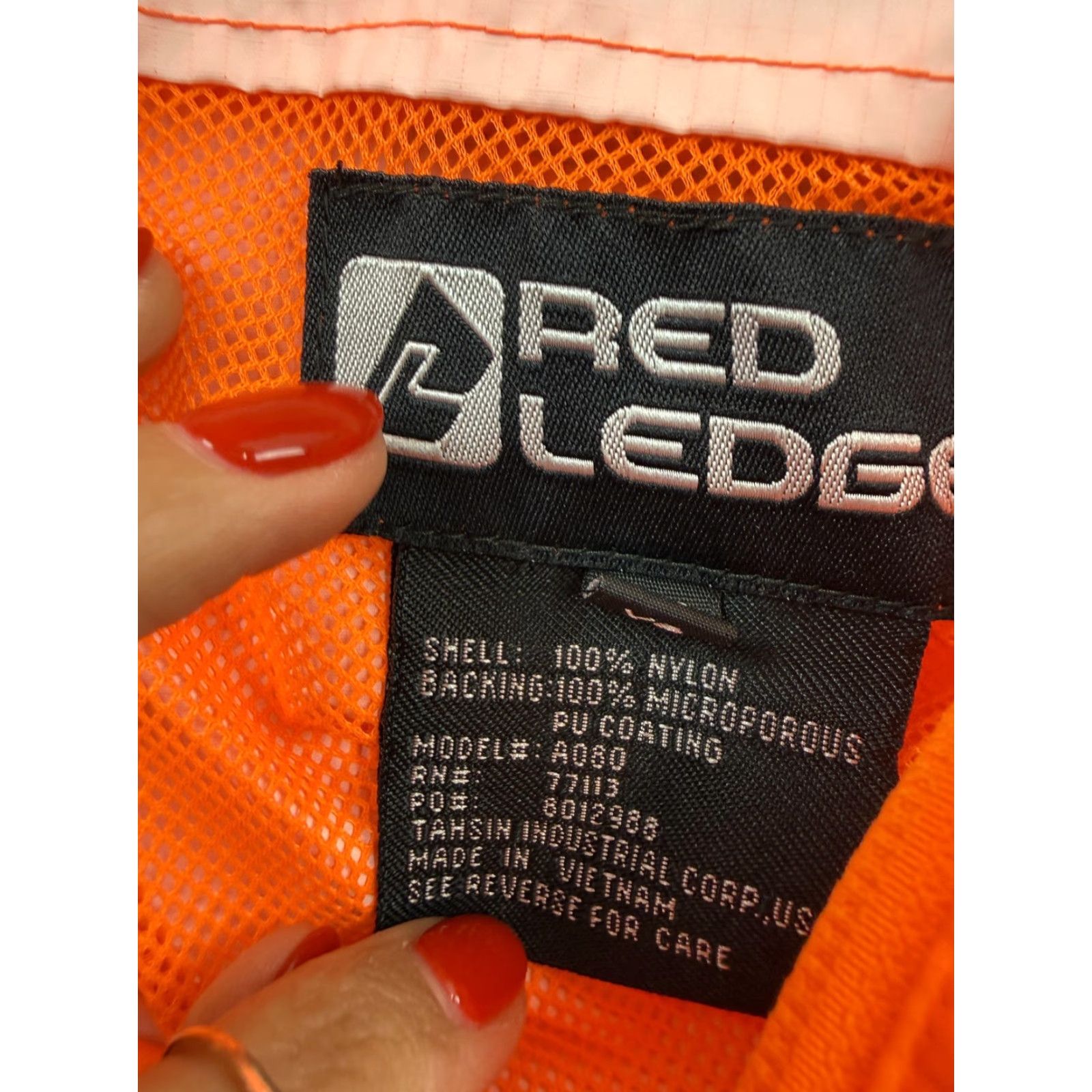 Vintage Red Ledge Jacket Mens XS Orange Hooded Packable Nylon Hiking Windbreaker Size US XS / EU 42 / 0 - 5 Thumbnail