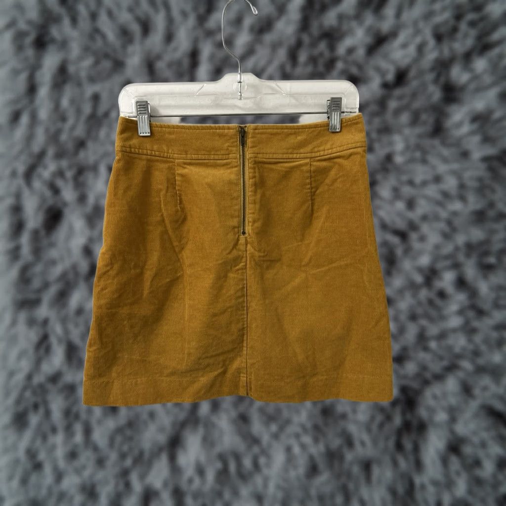 J.Crew J. CREW Corduroy Mini Skirt Womens Size 2 Yellow Cotton Blend Stretch G8210 NWT Size 26" / US 2 / IT 38 - 1 Thumbnail