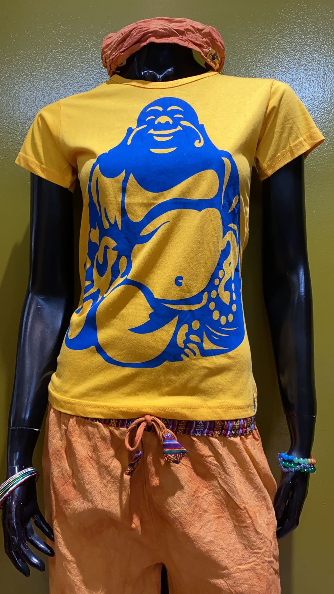 Other Laughing Buddha Painted Cotton Babydoll Tee Shirt Size XL / US 12-14 / IT 48-50 - 1 Preview