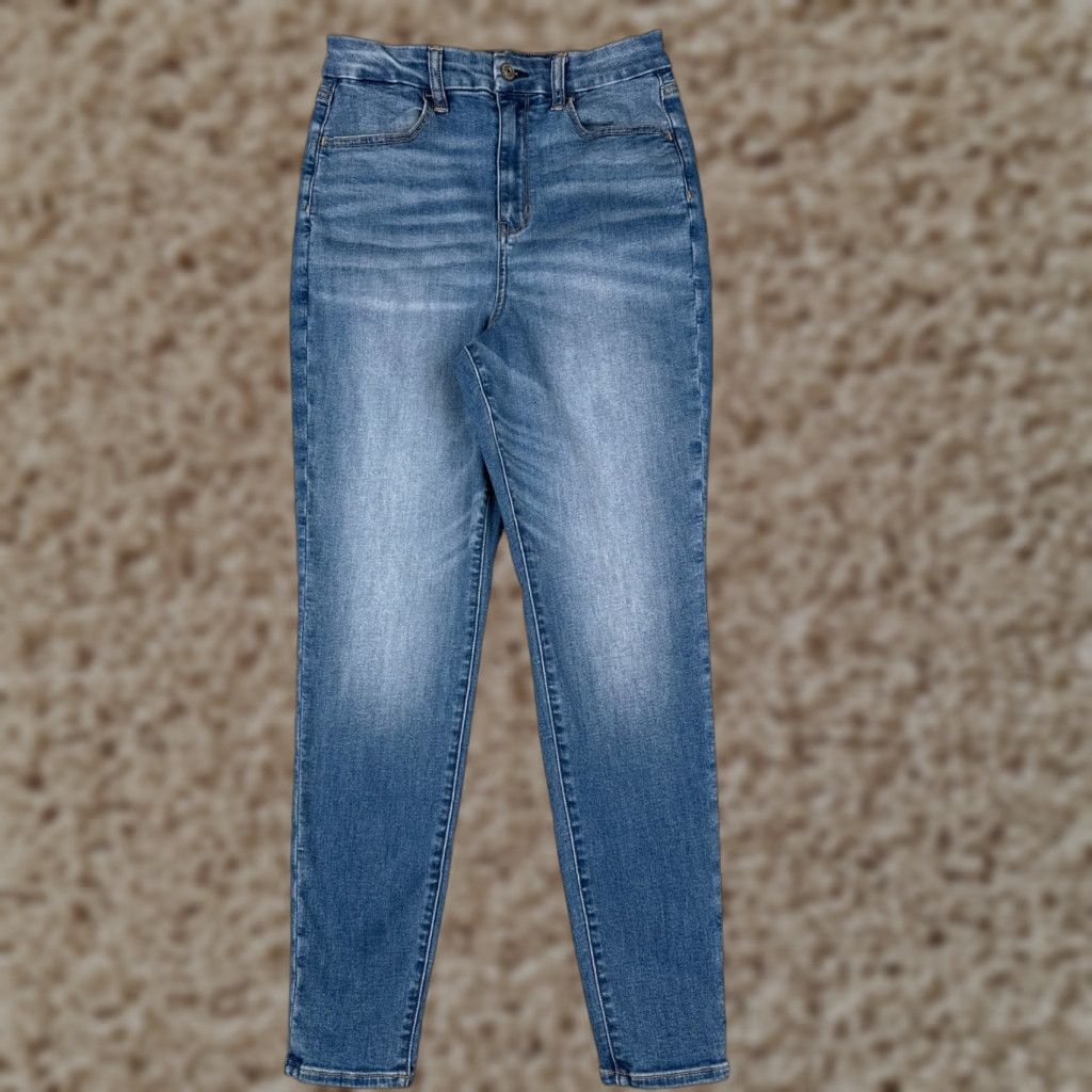 American Eagle Outfitters American Eagle Outfiters Jeans Women 8 Blue Denim Jegging Stretch Distressed Zip 27x27 5-Pocket Design Inseam 27 Size 30" / US 8 / IT 44 - 1 Thumbnail
