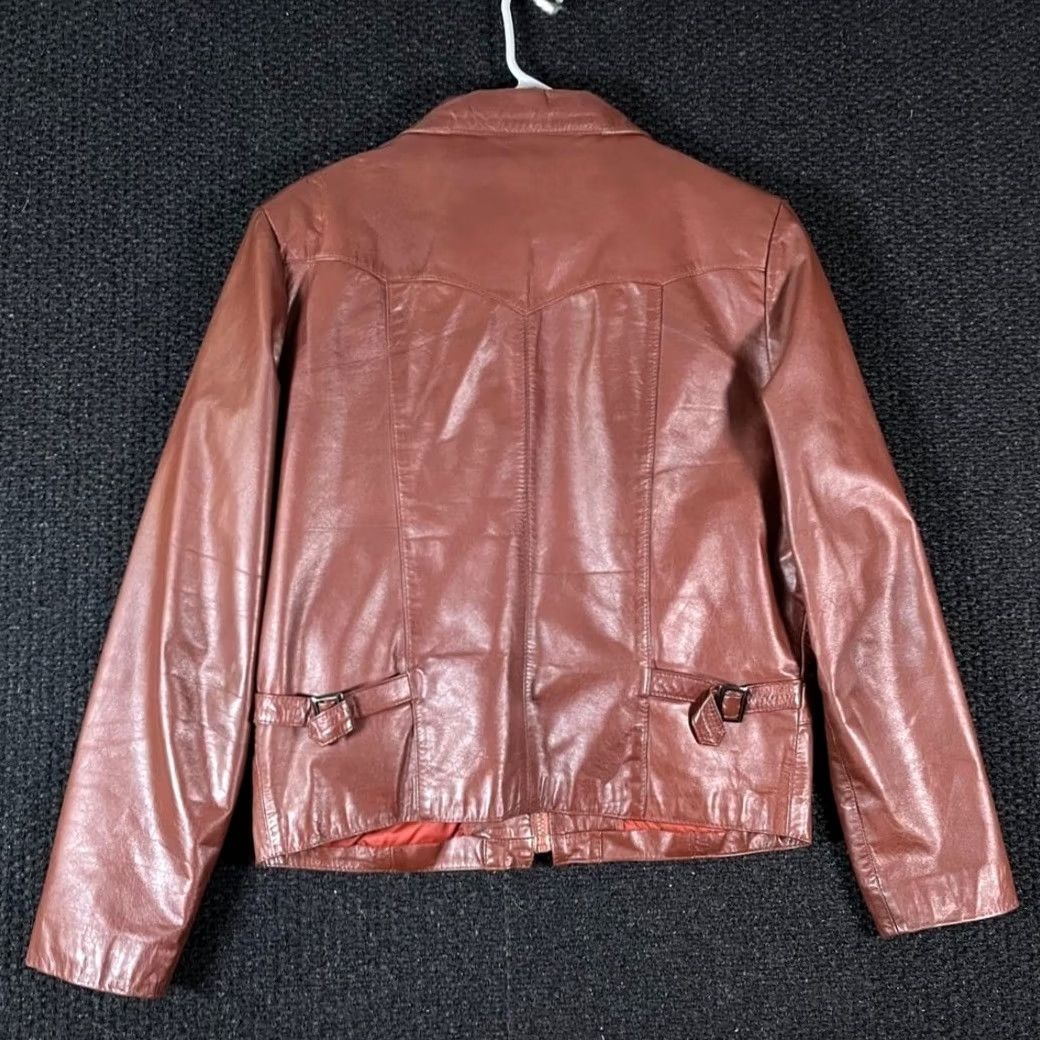 Wilson VINTAGE WILSON Leather Jacket Brown Faux Fur Lined Western Size L Women Casual Zip Buckle 40 Brown Leather Jacket Priors Size L / US 10 / IT 46 - 6 Thumbnail