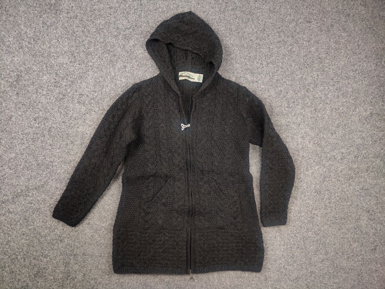Aran Crafts Aran Crafts Vintage wool Zip Hoodie Knit Cable Gray Sweater Size S / US 4 / IT 40 - 2 Thumbnail