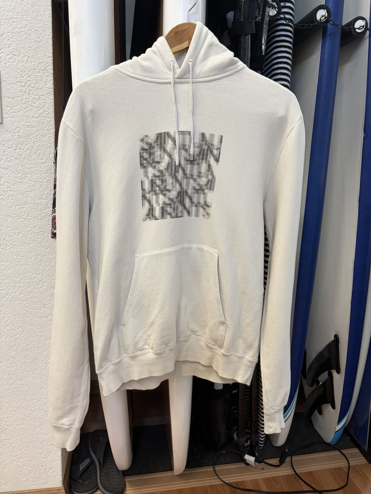 Saint Laurent Paris AW21 Blurred Box Logo Hoodie Size US S / EU 44-46 / 1 - 1 Thumbnail