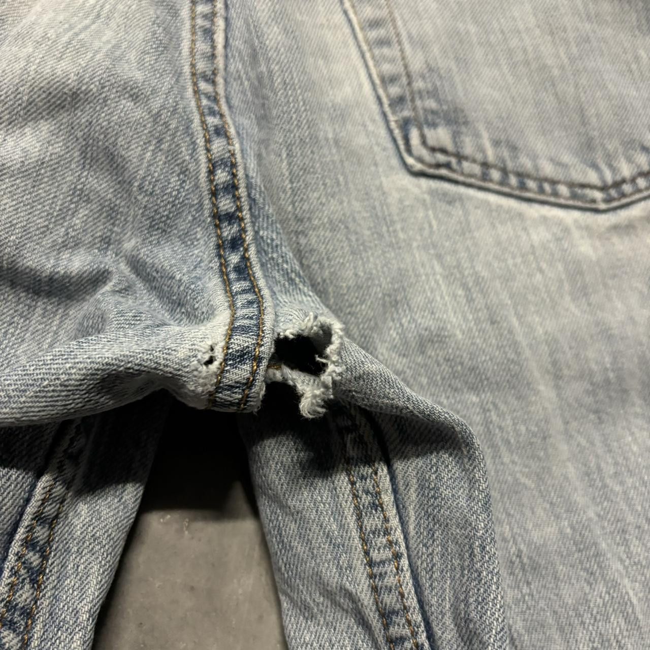 Japanese Brand × Vintage Crazy Vintage Y2K/2000s Grunge Distressed Light Wash Denim Jeans! Size US 29 - 7 Thumbnail