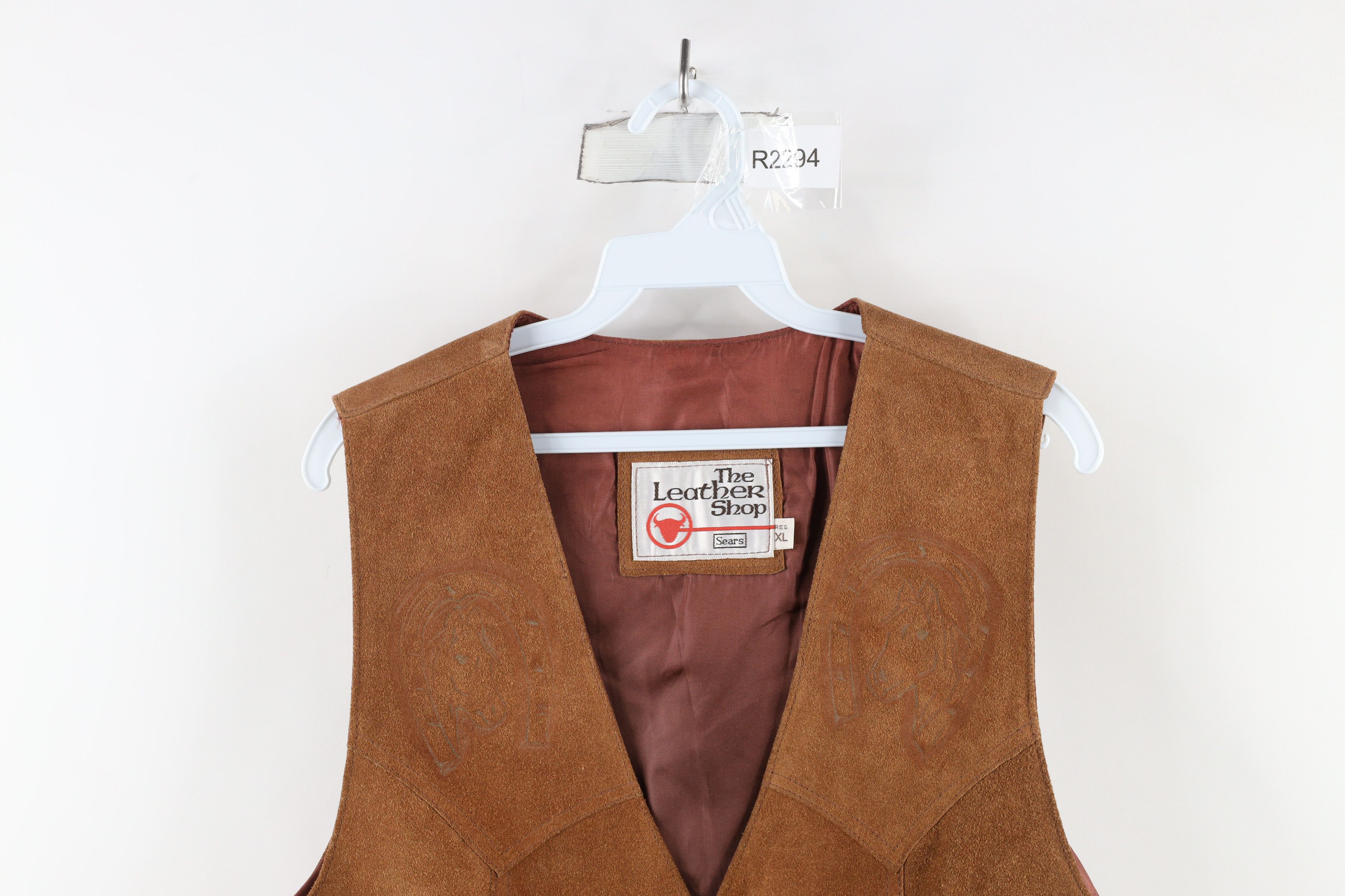 Vintage Vintage 70s Streetwear Horse Suede Leather Vest Jacket USA Size US XL / EU 56 / 4 - 2 Thumbnail
