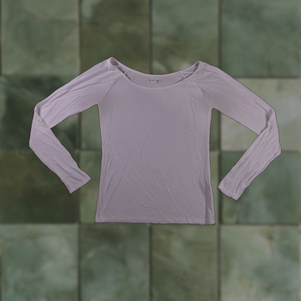 Market Melrose and Market Shirt Women Small White Basic Slim Boat Neck Modal Blend Top - 90s? Size S / US 4 / IT 40 - 1 Thumbnail