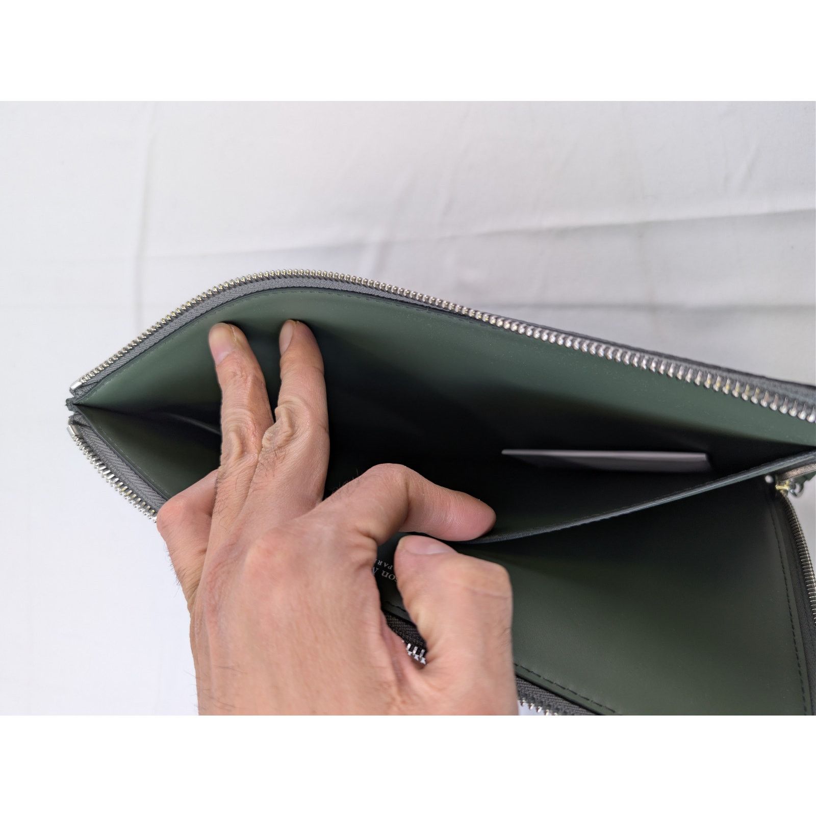 Maison Margiela o1rshd1 Size: OS / Four Stitches Leather Pouch Wallet Green Size ONE SIZE - 11 Thumbnail