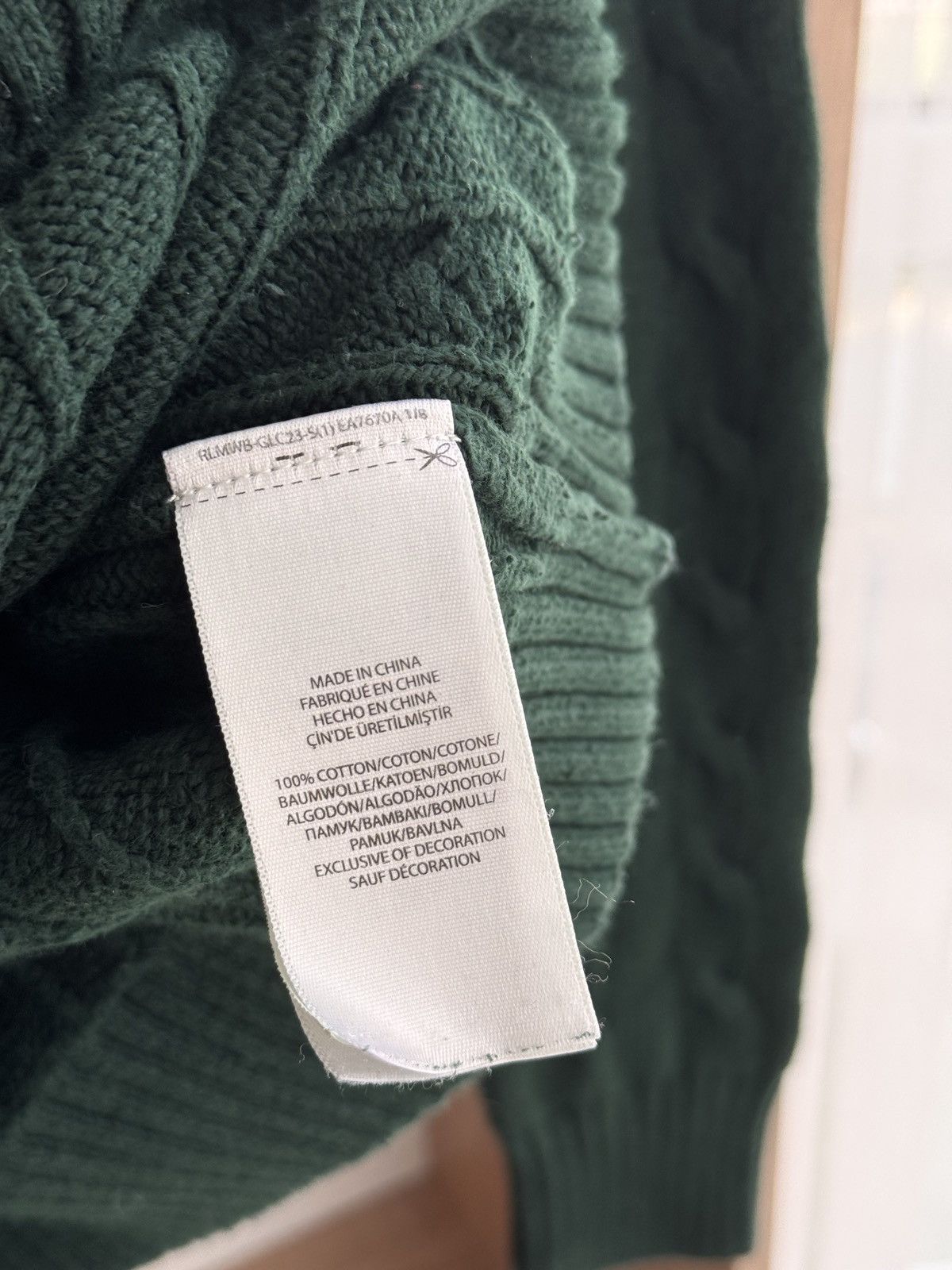Polo Ralph Lauren × Vintage Vintage Polo Ralph Lauren Emerald Green Cable Knit Sweater Size S / US 4 / IT 40 - 11 Thumbnail