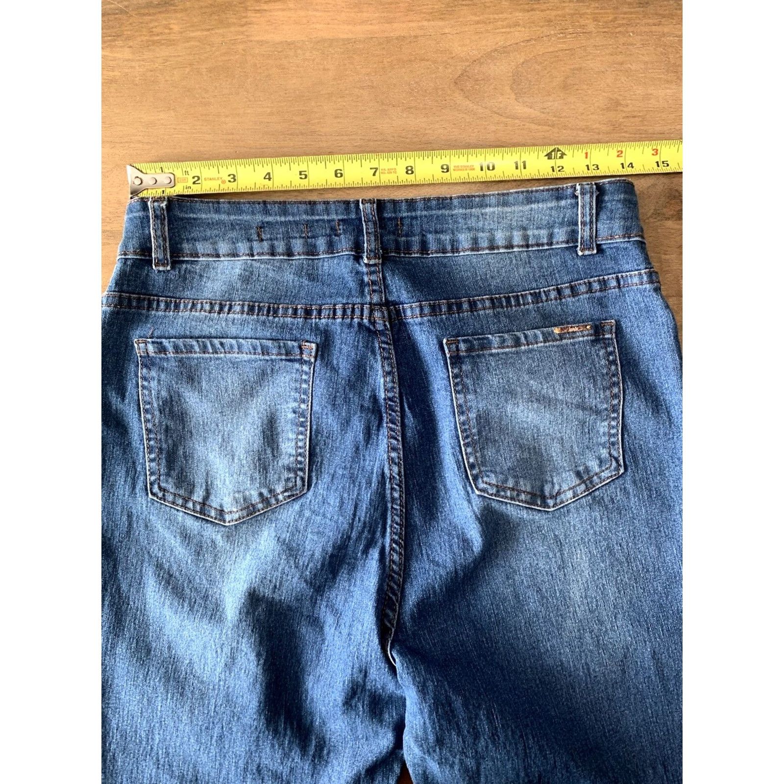 Vintage I&M Black Label Flare Jeans Denim Women 28x31 High Rise Button Fly Stretch Blue Modern 90s Y2K Womens Jeans Size 28" / US 6 / IT 42 - 6 Thumbnail