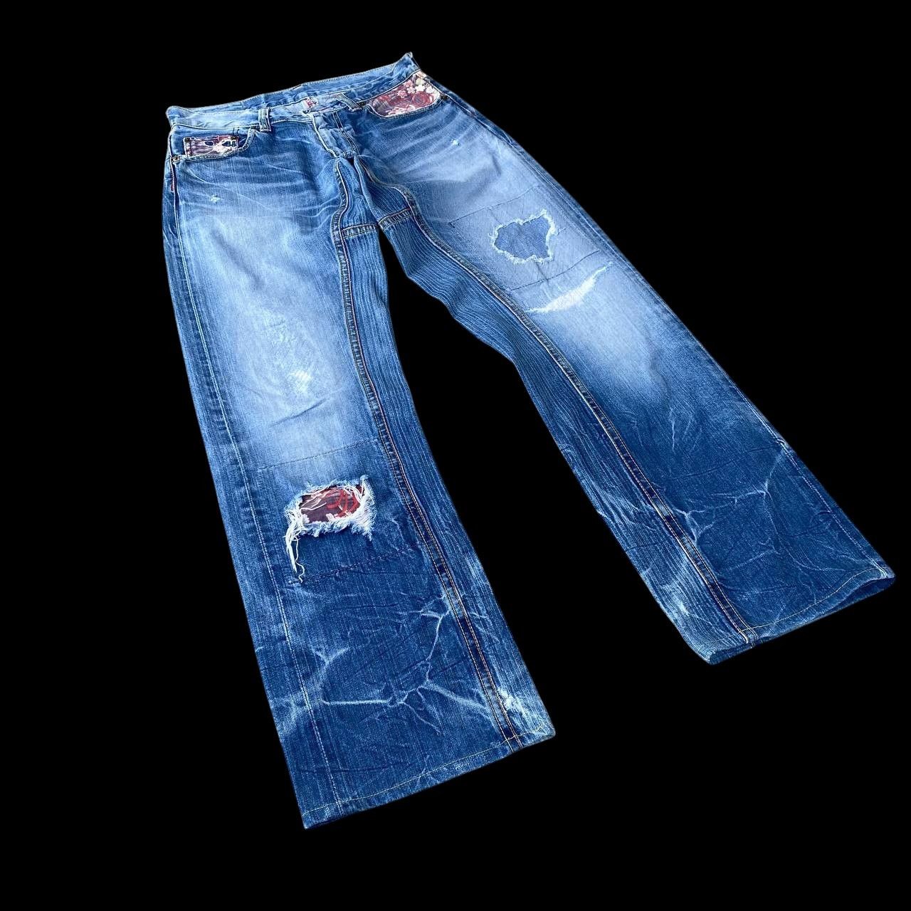 Eternal W29 EXTERNAL JAPAN DISTRESSED THUNDERSTORM MARK FADED BLUE Size US 30 / EU 46 - 2 Thumbnail