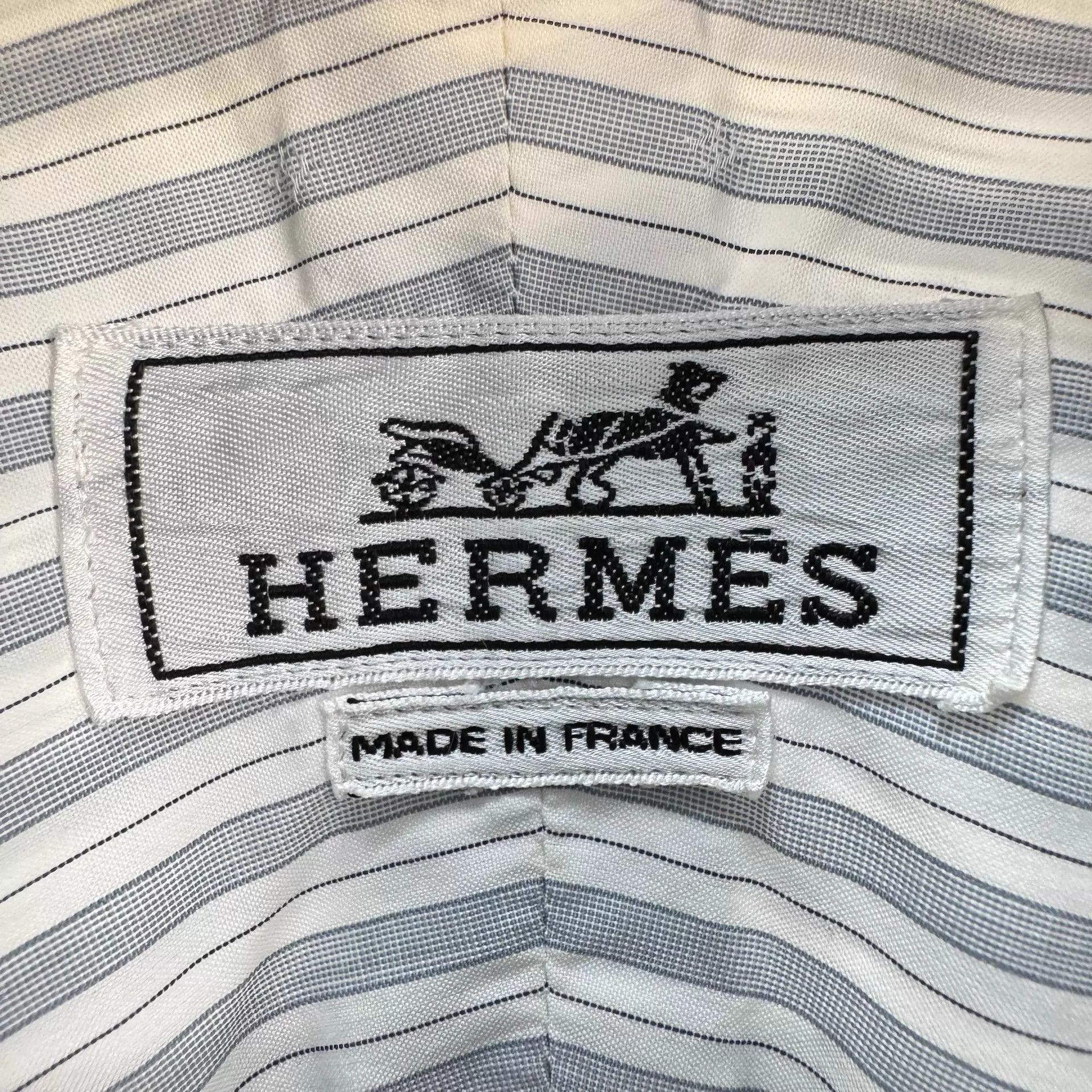 Hermes Hermes H All-Over Stripe Shirt 40 95N Collar Yellow Size US M / EU 48-50 / 2 - 7 Thumbnail