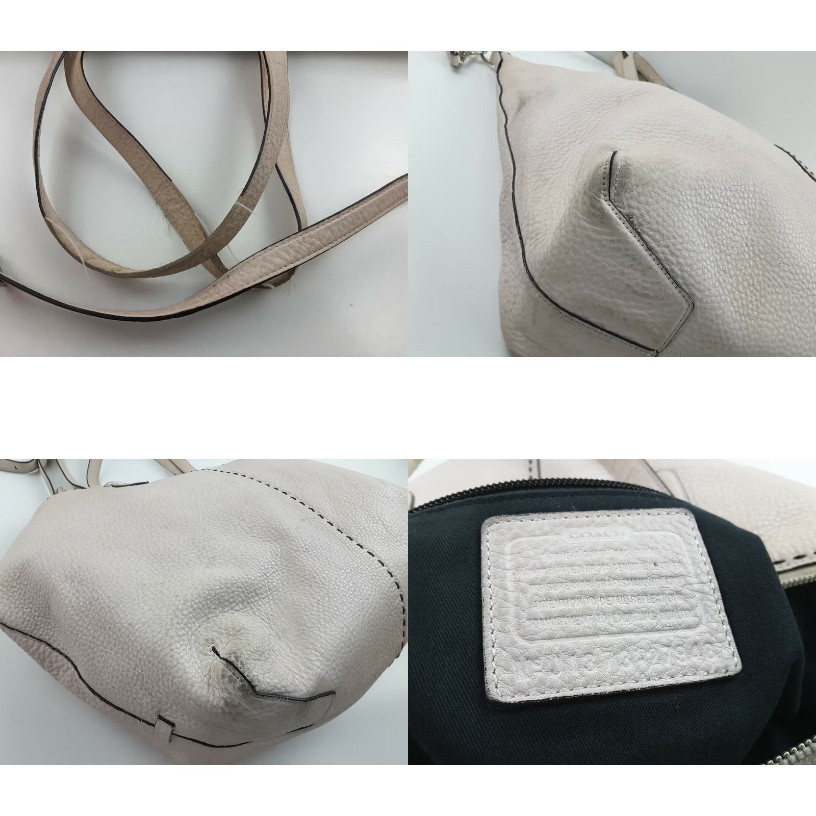 Coach Coach Bleecker Pebbled Leather Satchel Tote Bag Purse Handbag - Large 27948 White Leather Women Tote, Coach, XS? Size ONE SIZE - 8 Thumbnail