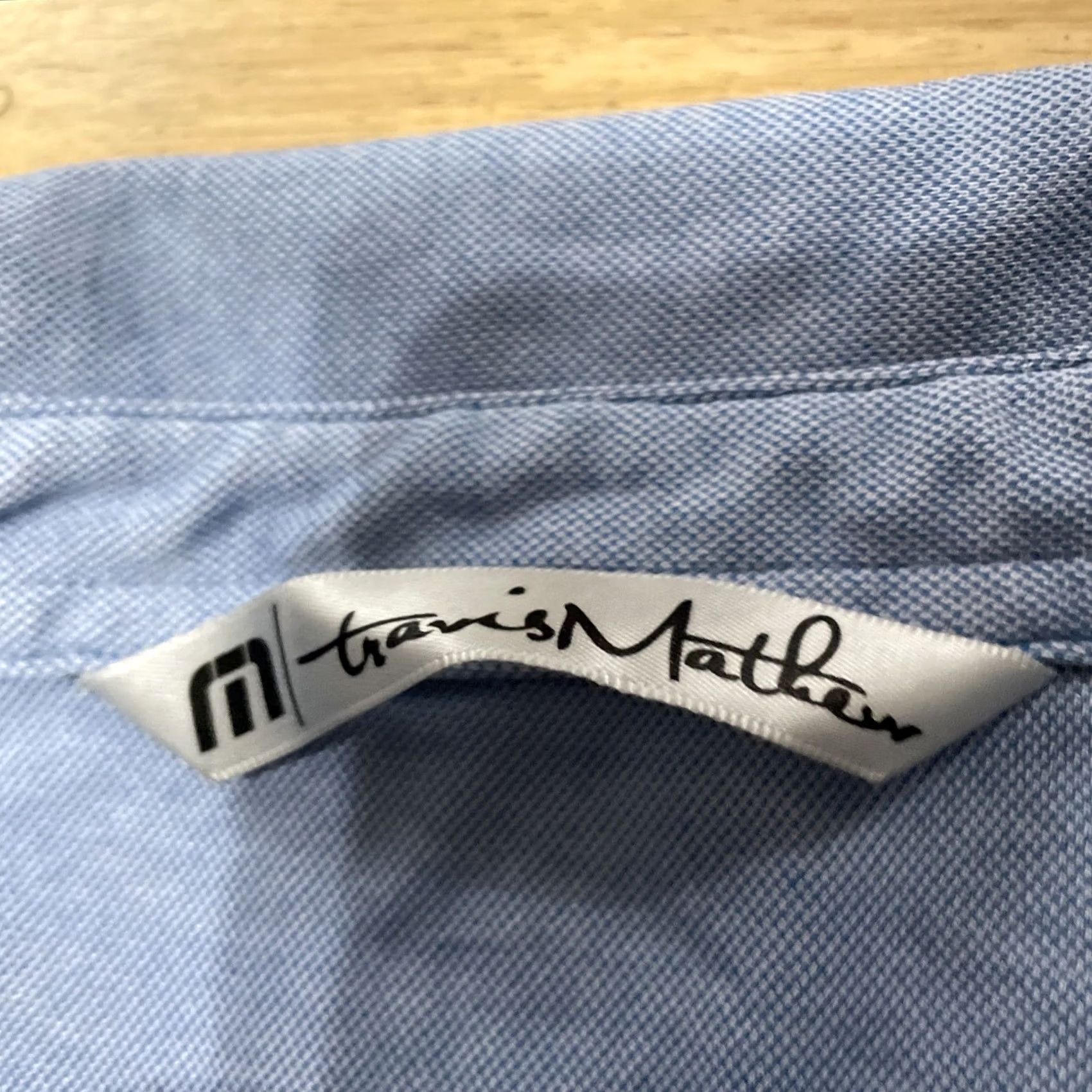 TravisMathew Travis Mathew Polo Shirt Men M Blue Peru Pima Cotton Blend Striped Chambray Golf Shirt Size US M / EU 48-50 / 2 - 5 Thumbnail