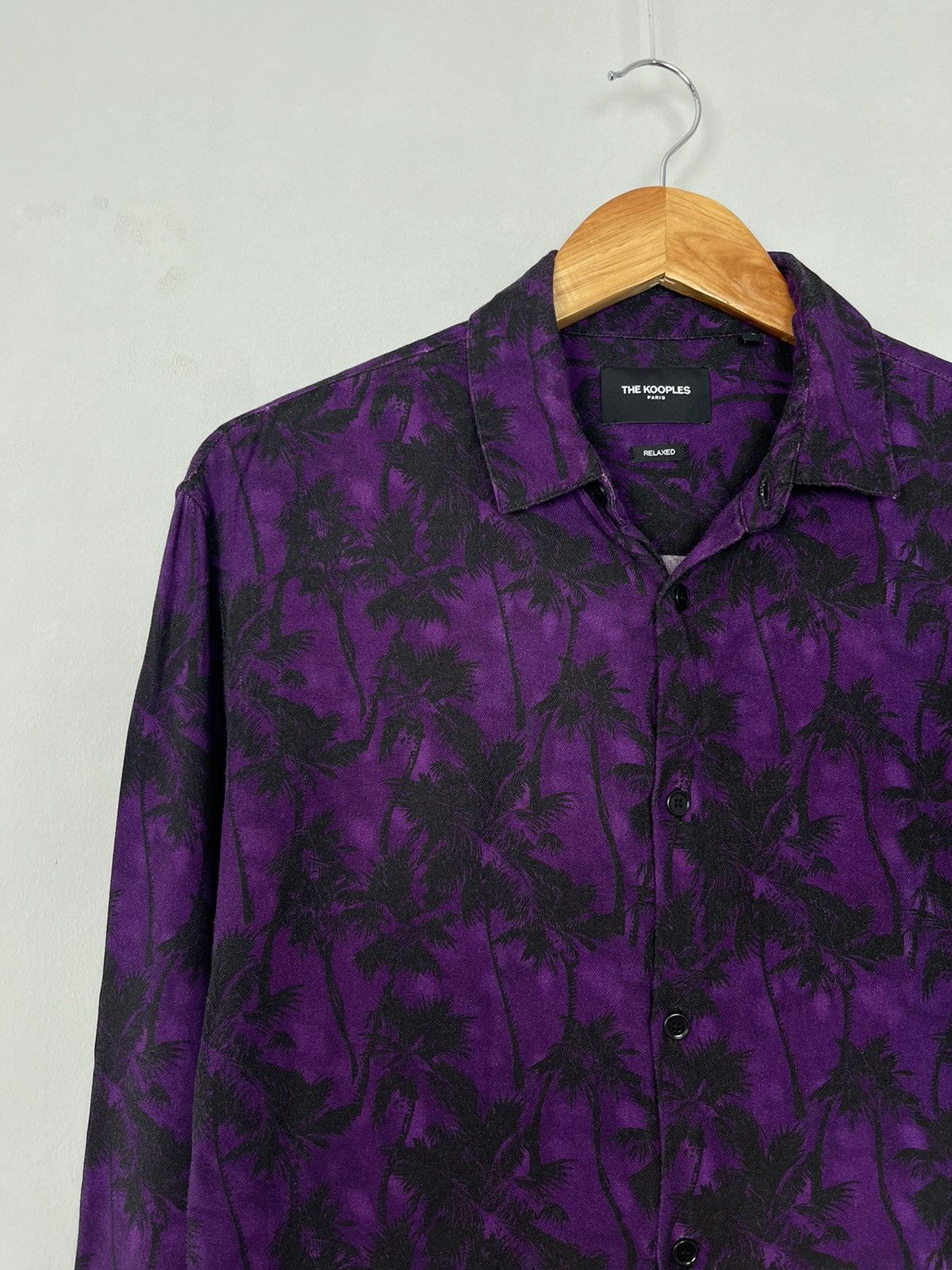 The Kooples The Kooples Paris Lux Palm Print Viscose Long Sleeve Shirt Size US S / EU 44-46 / 1 - 2 Thumbnail