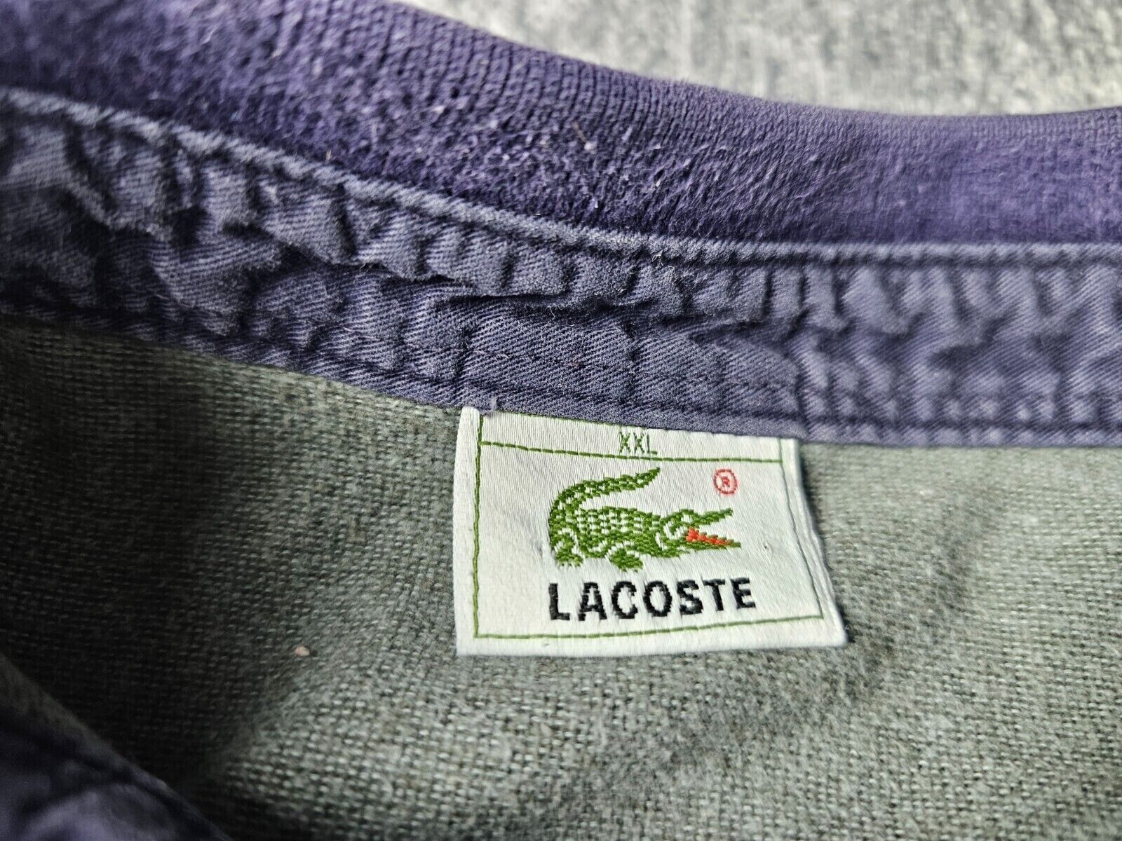 Vintage 90s Lacoste Striped Rugby Shirt Made in Italy 2XL