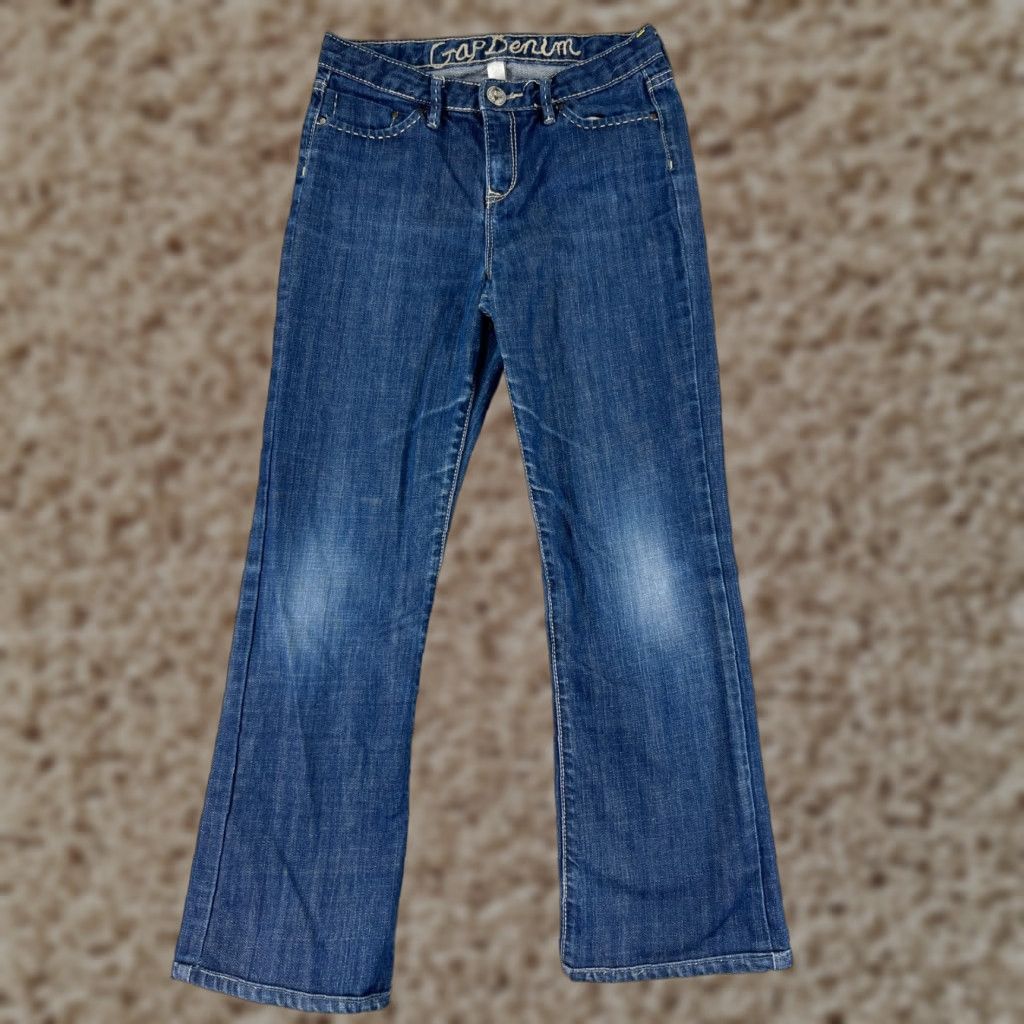 Gap GAP Jeans Womens 25 Blue Denim Straight Leg Cotton Blend Stretch 25x25 Vintage City 5-Pocket Womens Jeans Size 42" / US 20 - 1 Thumbnail