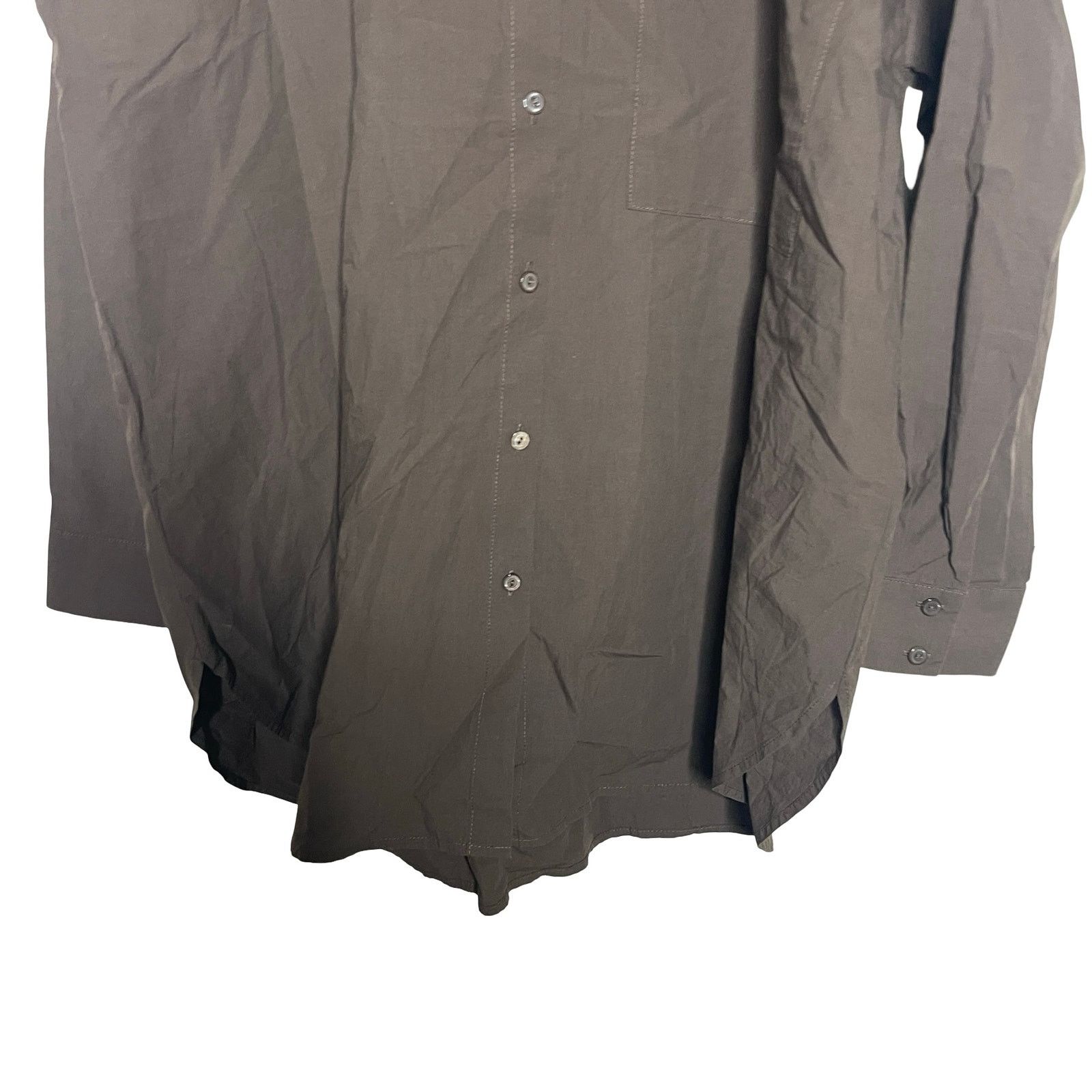 Eileen Fisher Eileen Fisher Brown Washed Poplin Classic Collar Long Shirt Size M / US 6-8 / IT 42-44 - 5 Thumbnail