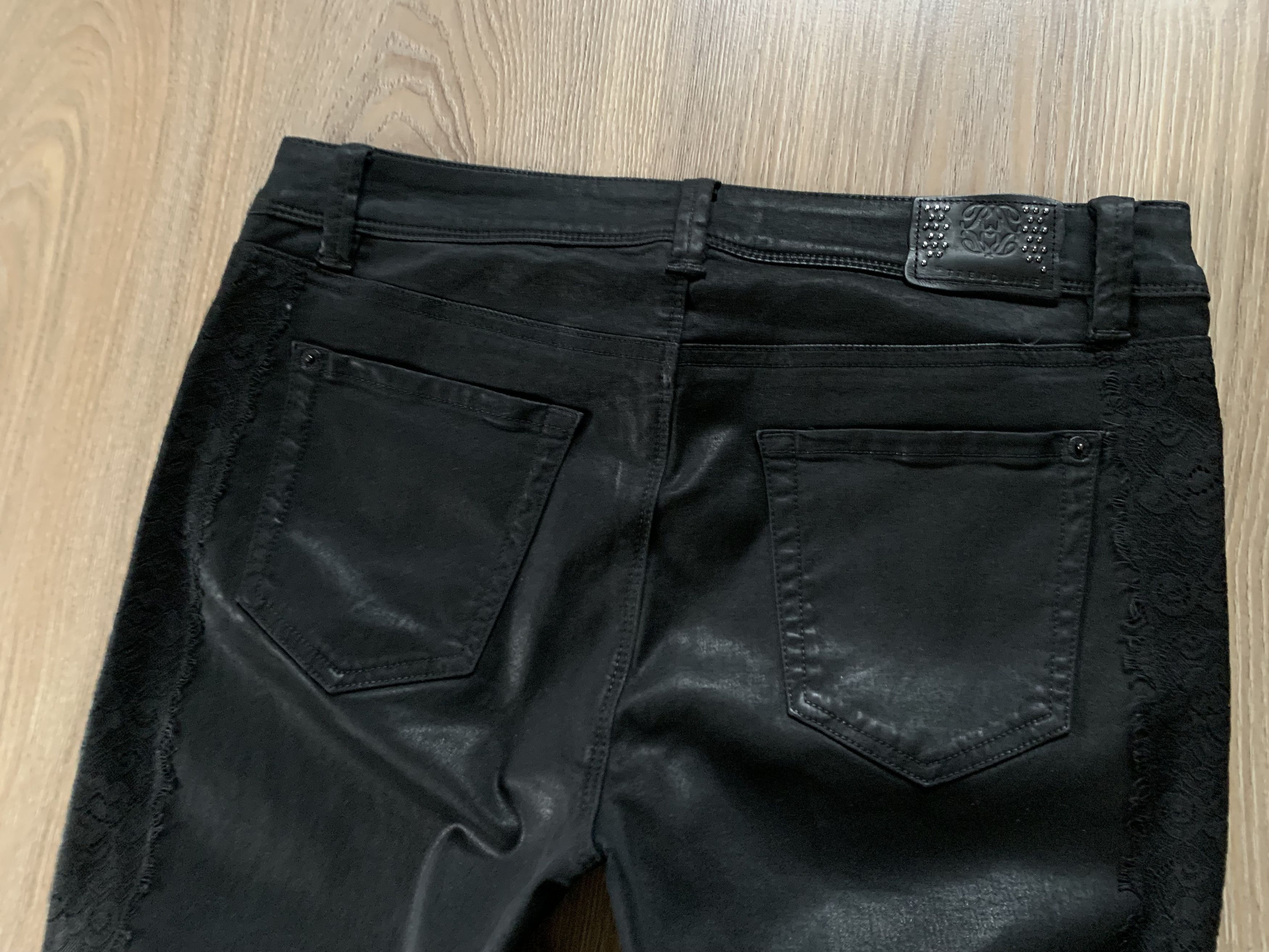 Other Raffaello Rossi Leather Black Wax Jeans Size 30" / US 8 / IT 44 - 7 Thumbnail