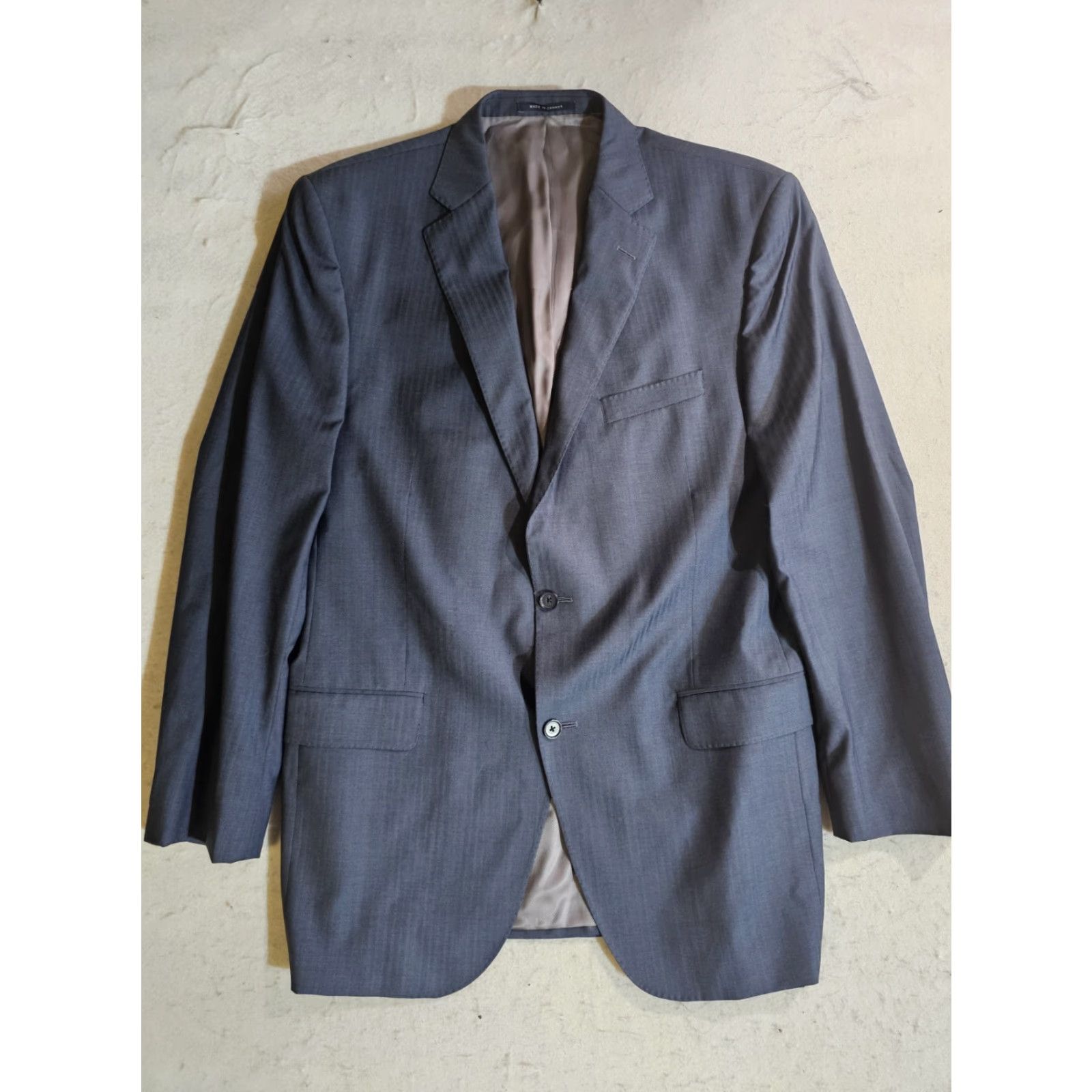 Cremieux Daniel Cremieux Collection Loro Piana Super 130s Suit Jacket Mens Blue 43L Blazer Jacket Single-Breasted Notch Lapel Wool Wool Blend 43 Chest Regular Size 46R - 2 Thumbnail