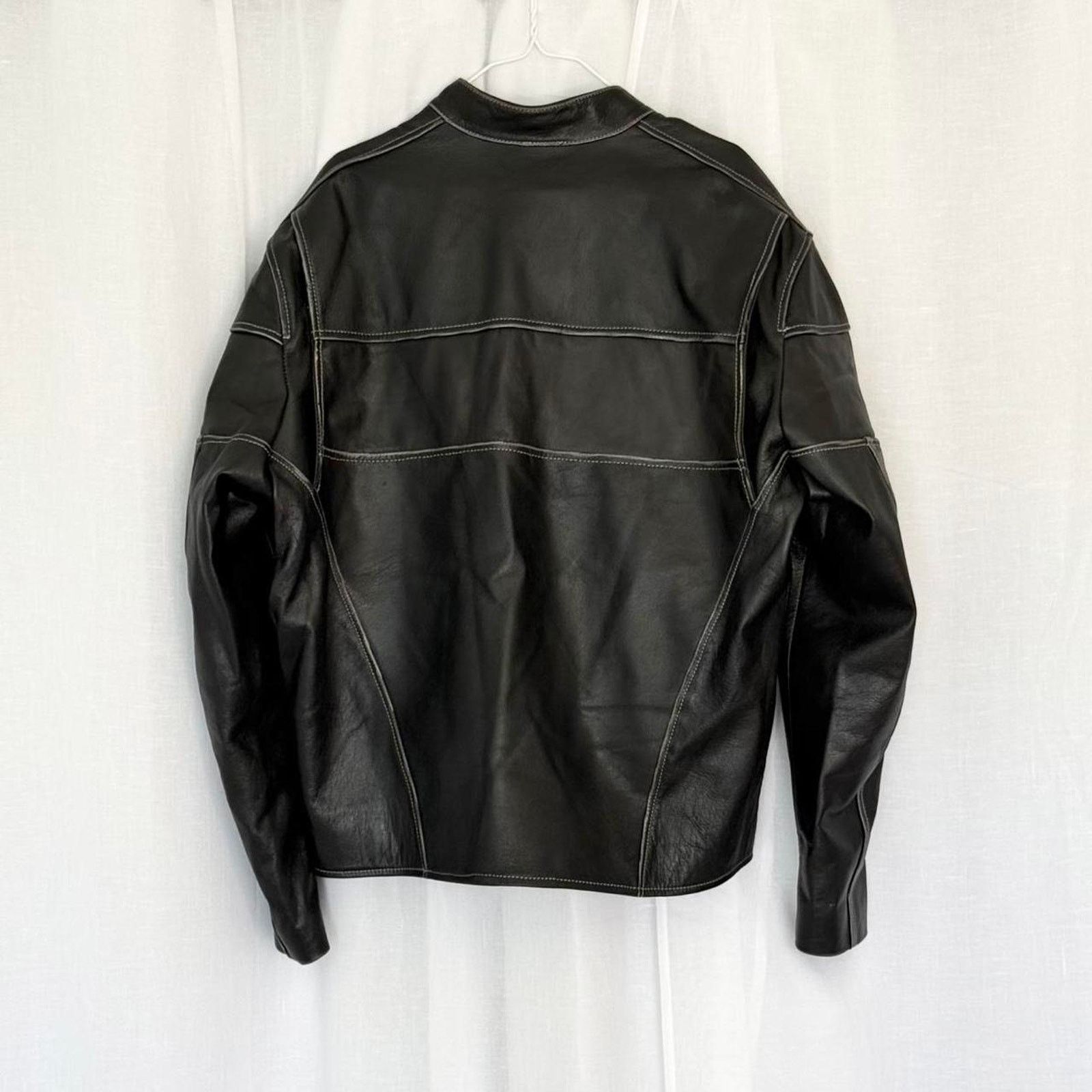Vintage ✿ ⋆ 𓆩♡𓆪 Vintage Leather Contrast Stitch Moto Jacket 𓆩♡𓆪 Size US XL / EU 56 / 4 - 5 Thumbnail