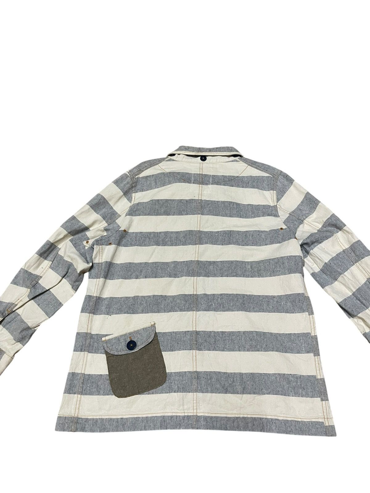 Japanese Brand Vetement Tour Eiffel Striped Workwear Jacket Parachute Size US M / EU 48-50 / 2 - 6 Thumbnail