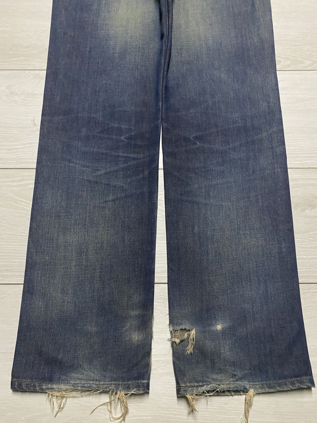 Junya Watanabe Vintage Edwin 503 Mud Wash Distressed Loose Jeans Size US 29 - 6 Thumbnail