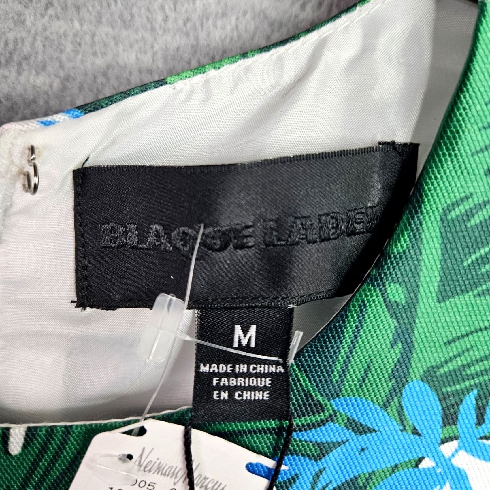 Vintage Blaque Label Dress New M Green Leaf Print Fit Flare Sleeveless Tropical Sz Size M / US 6-8 / IT 42-44 - 3 Thumbnail