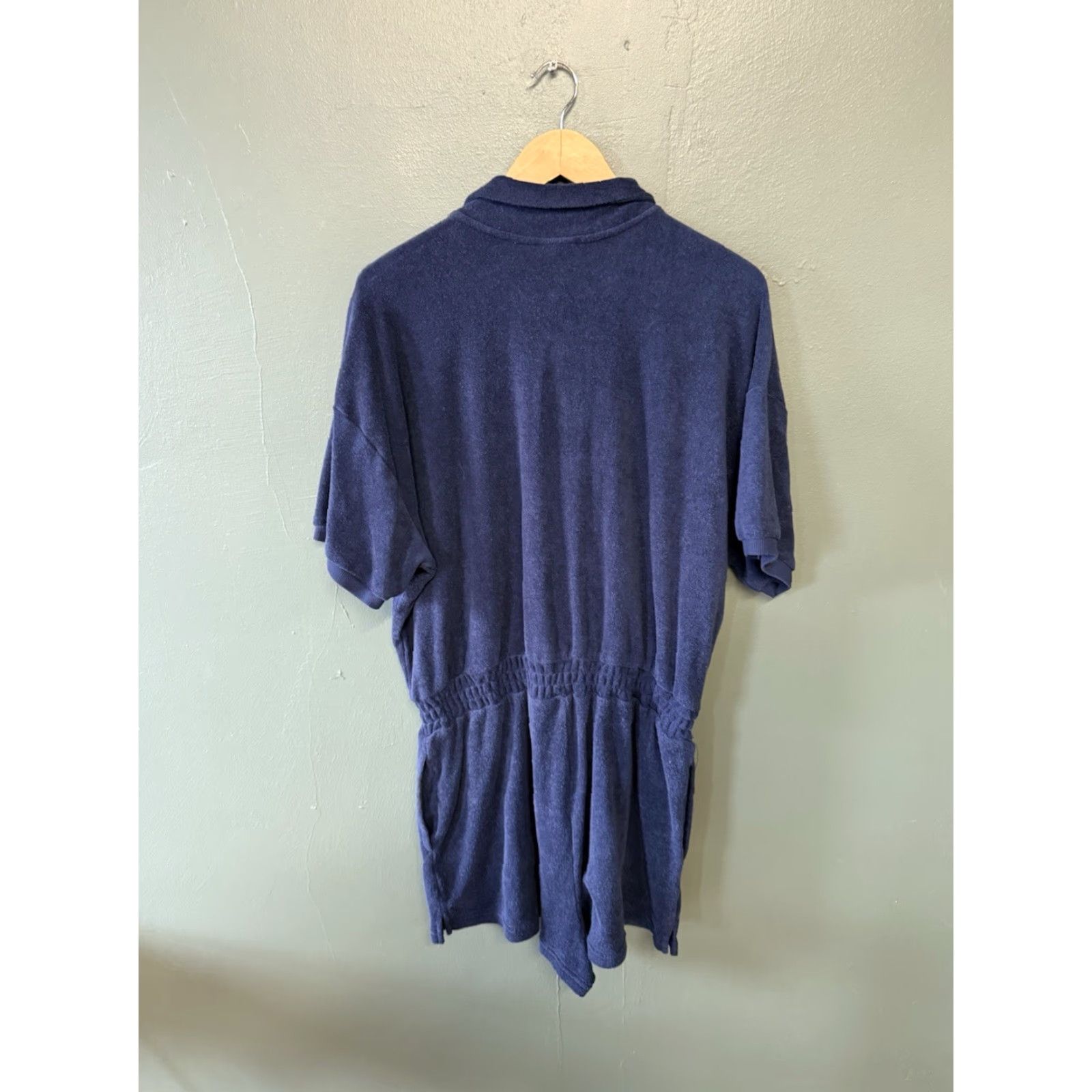 Vintage Aerie Offline Blue Short Sleeve Collared Romper Size L Women Size 36" / US 14 / IT 50 - 2 Thumbnail