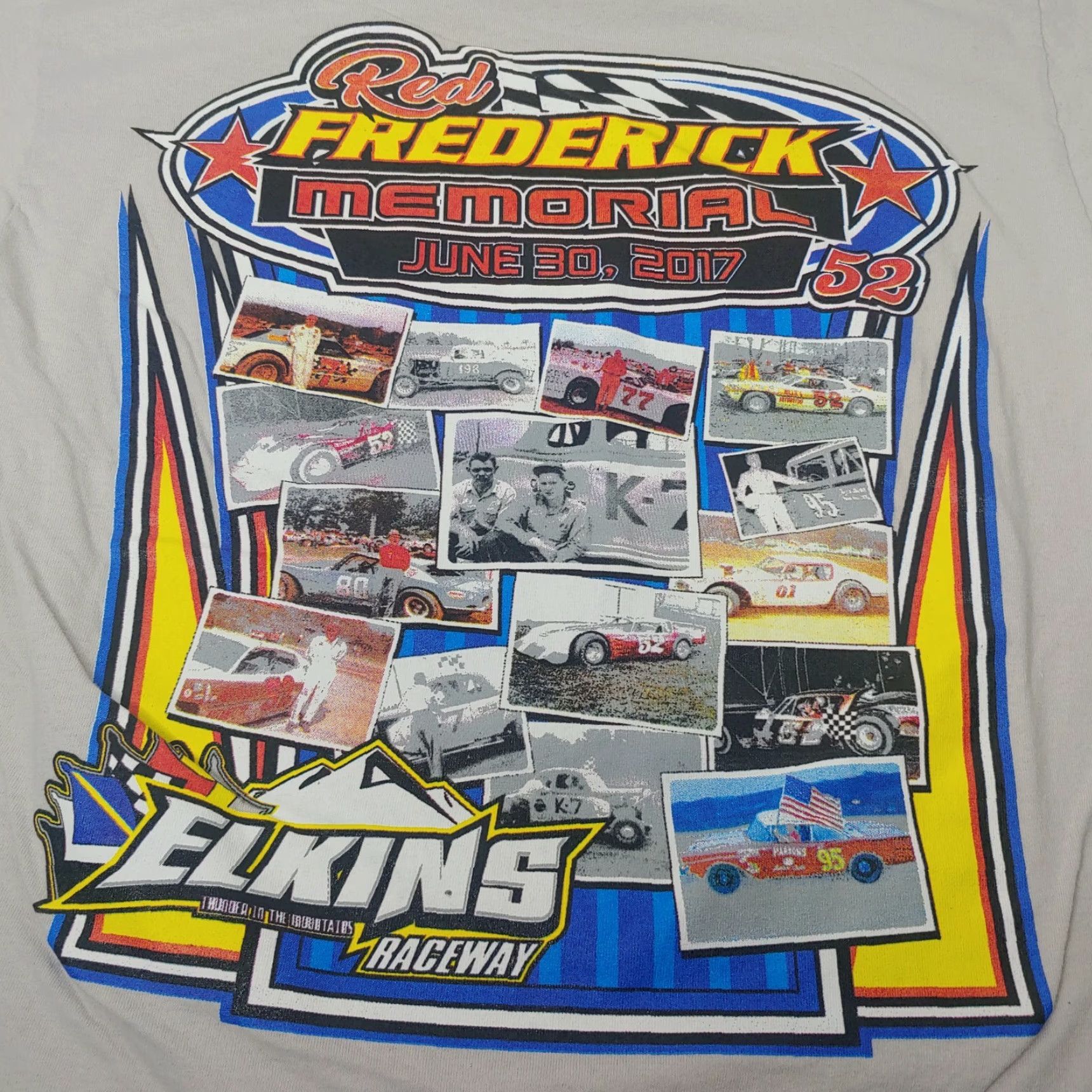 Gildan Elkins Raceway Shirt Medium Red Frederick Memorial Race Stock Car T-Shirt Mens Size US M / EU 48-50 / 2 - 4 Thumbnail