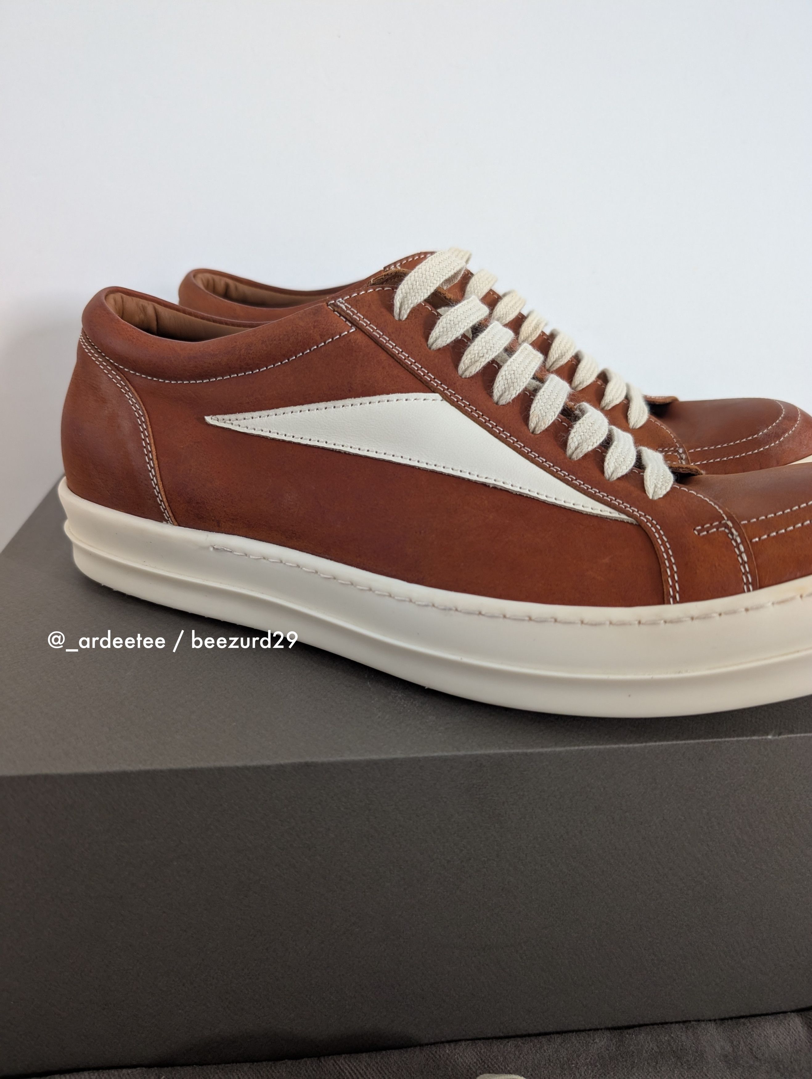 Rick Owens *NEW* NUBUCK LEATHER VINTAGE SNEAKERS VANS CLAY SS24 Size US 11 / EU 44 - 3 Thumbnail
