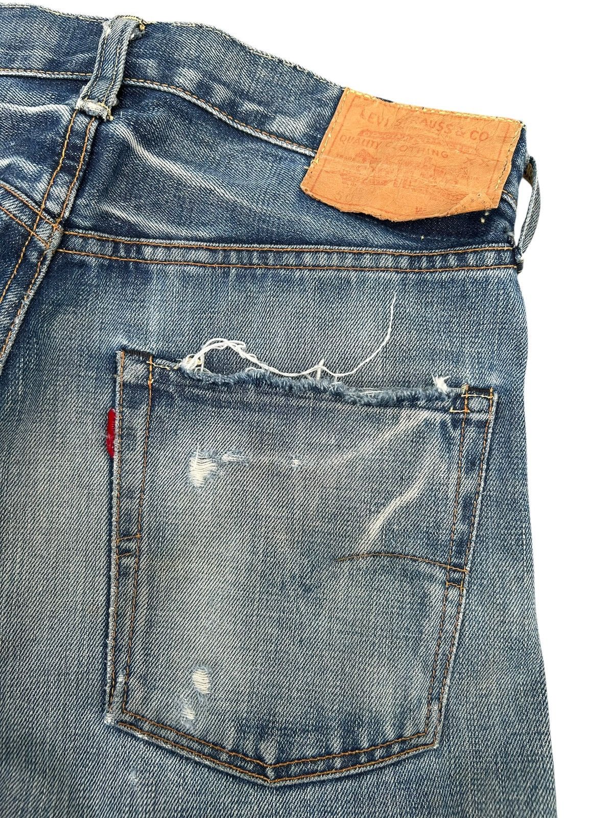 Kapital VINTAGE LEVIS BIG E SELVEDGE THRASHED DENIM JEANS Size US 29 - 15 Thumbnail