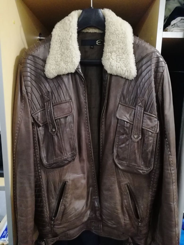 Just Cavalli Just Cavalli Aviator Leather Jacket Size US XL / EU 56 / 4 - 1 Thumbnail