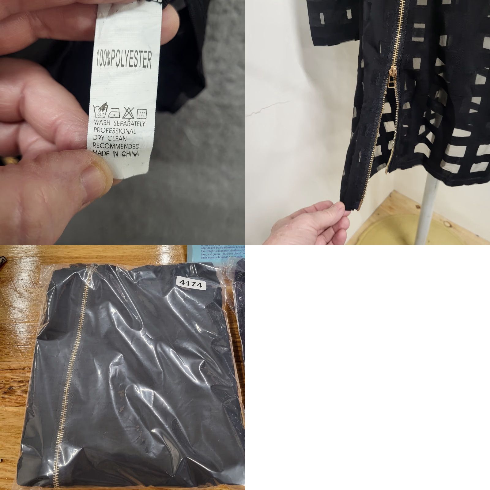 Vintage VINTAGE Unbranded Tunic Dress Womens Size Large Black Trapezoid Grid Gothic Wednesday 🖤 Size L / US 10 / IT 46 - 9 Thumbnail