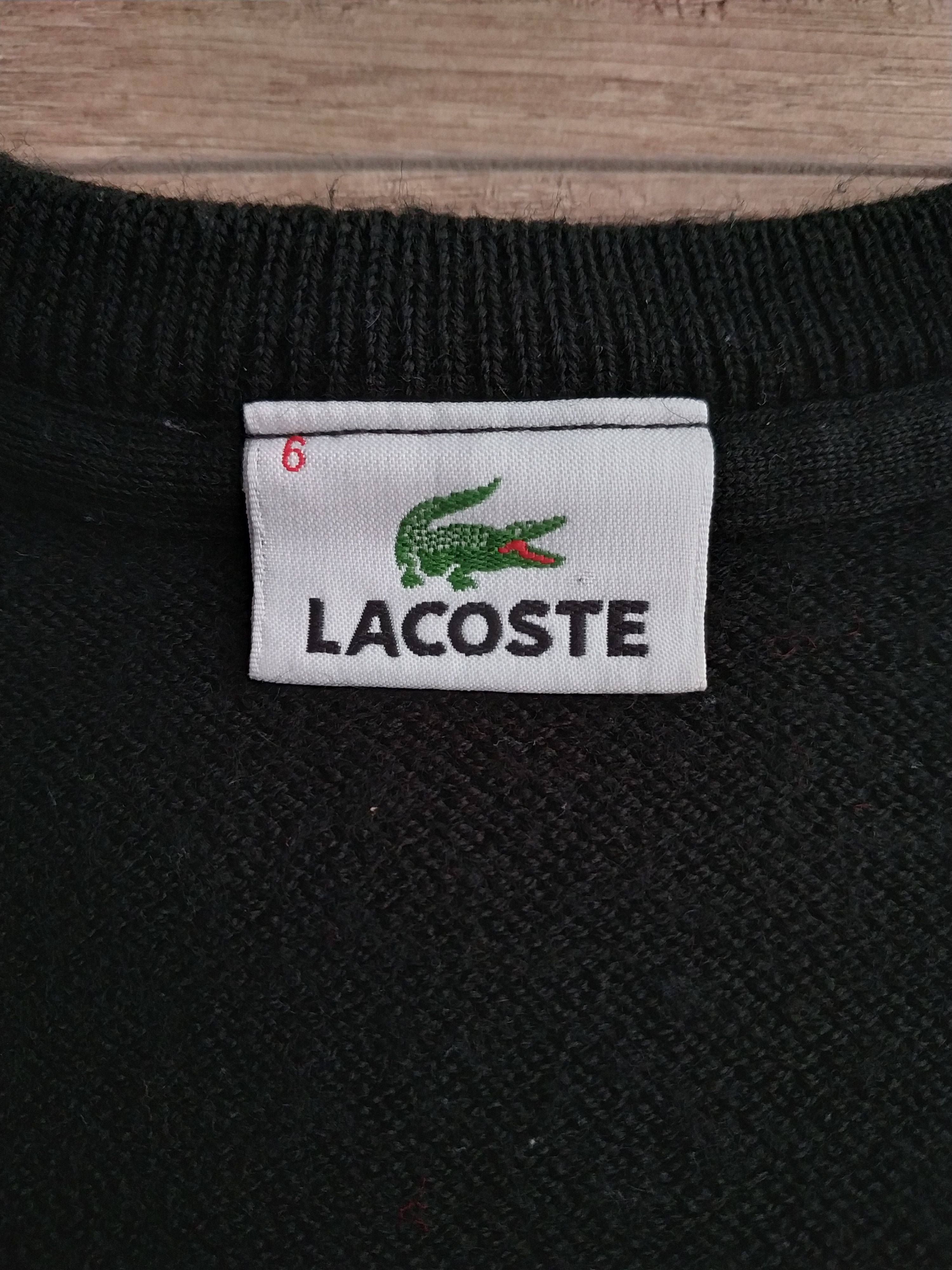 Lacoste × Vintage LACOSTE Men's Vintage Wool V-Neck Sweater, s. MEDIUM (6) Size US M / EU 48-50 / 2 - 8 Thumbnail