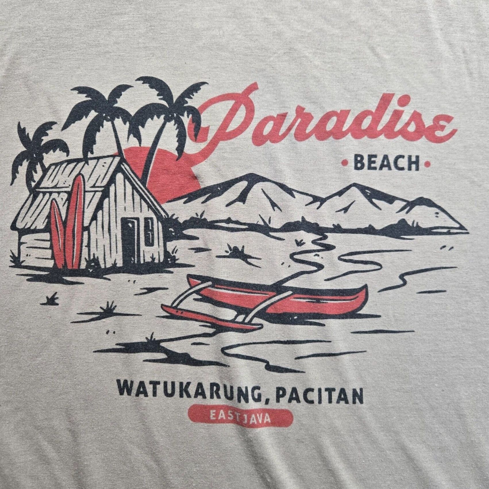 Vintage ROMWE Shirt Adult XL Brown Tee T-Shirt Unisex Travelers Paradise Beach Tropical Mobile: Watukarung Pacitan? Size US XL / EU 56 / 4 - 2 Thumbnail