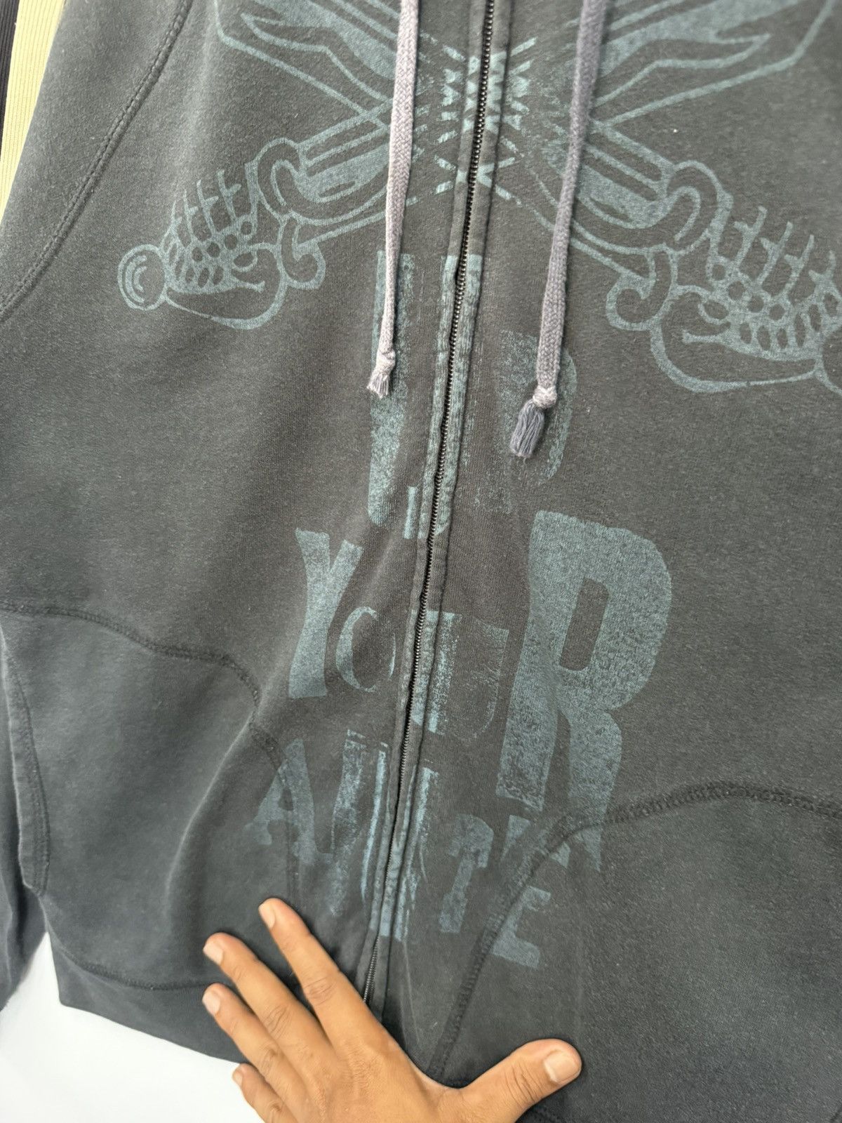 Juicy Couture Jeans × Vintage 🔥 Distressed Juisy Couture USA Zipper Hoodie Sweatshirt - S Size US S / EU 44-46 / 1 - 4 Thumbnail