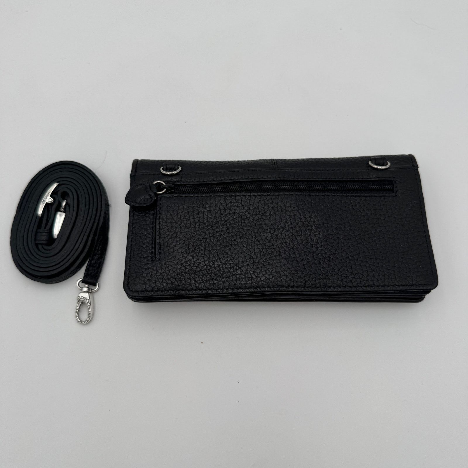 Brighton Brighton Crossbody Clutch Wallet Black Leather with Strap Size ONE SIZE - 10 Thumbnail