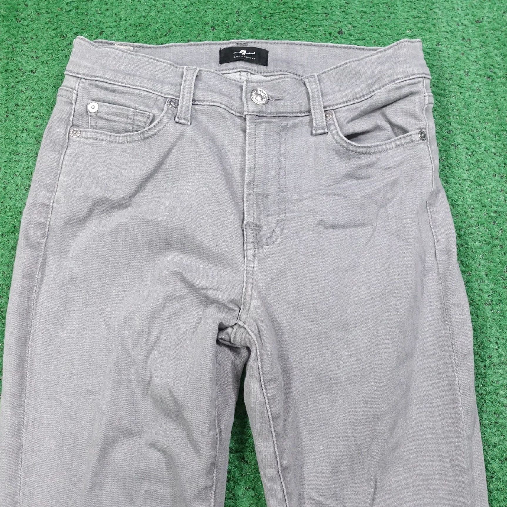 7 For All Mankind 7 For All Mankind Jeans Women 26 Gray Ankle Skinny Stretch Denim Slim Fit Womens Size 26" / US 2 / IT 38 - 2 Thumbnail